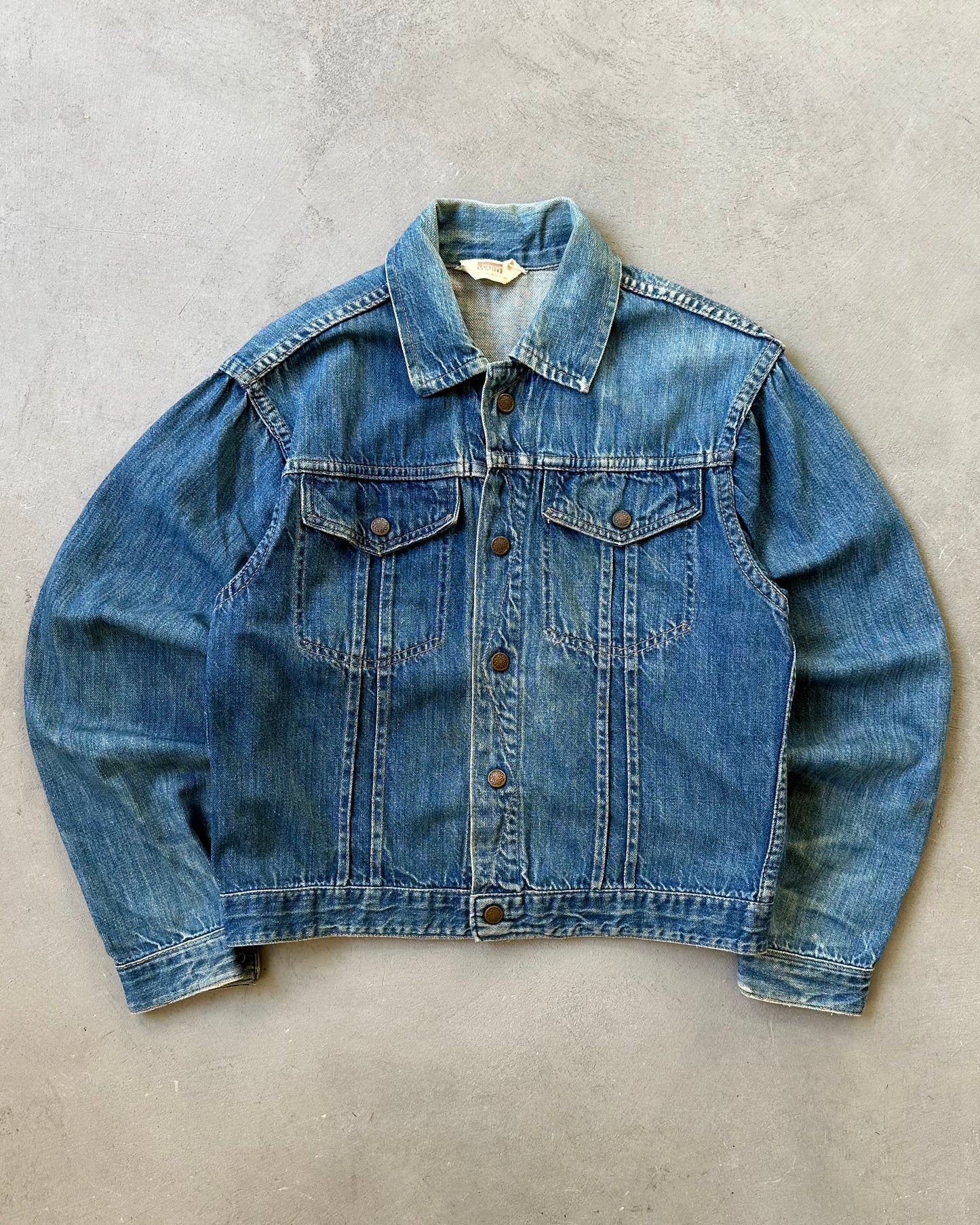 1970s - Faded Montgomery Ward Denim Trucker Jacket - XS/S