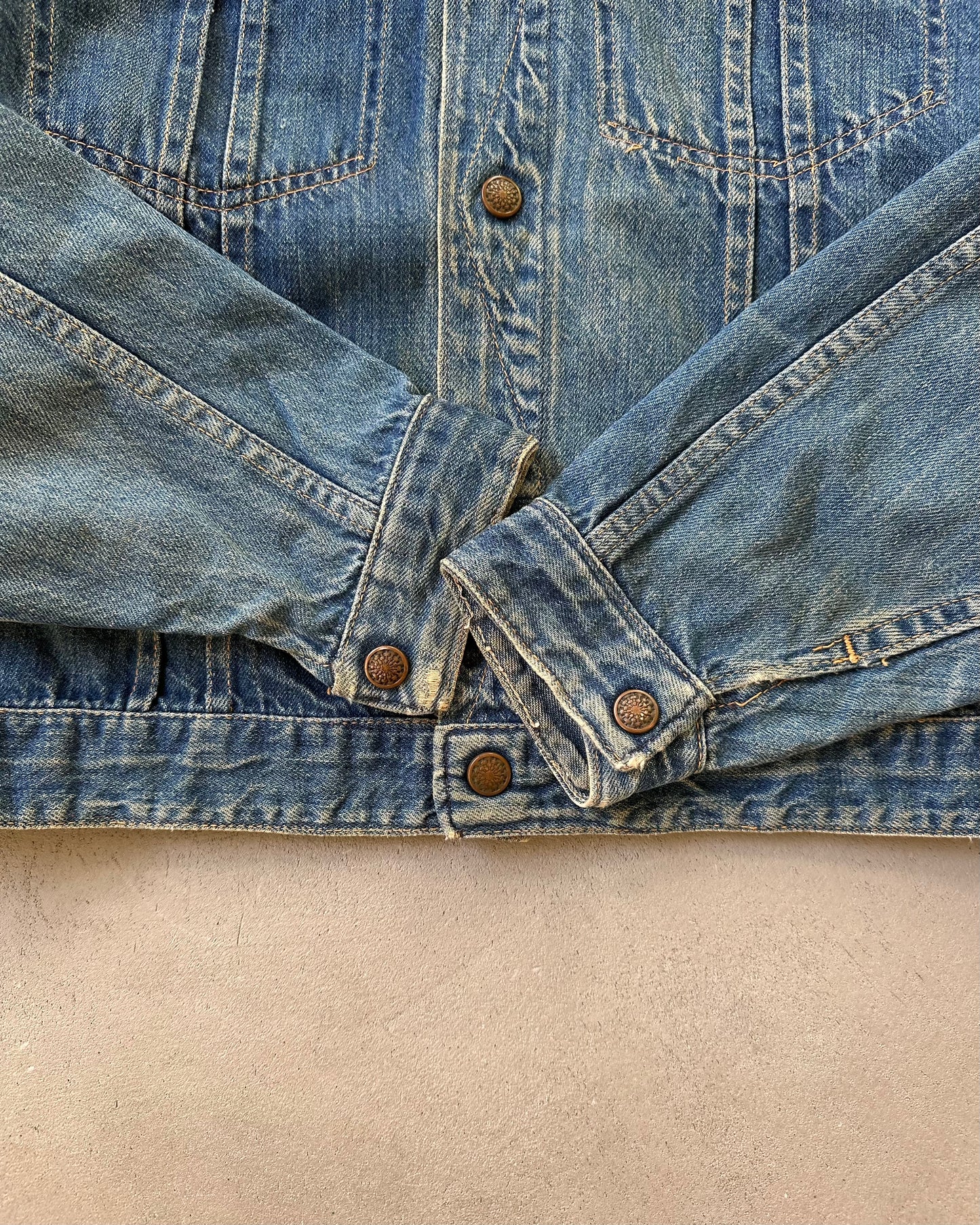 1970s - Faded Montgomery Ward Denim Trucker Jacket - XS/S
