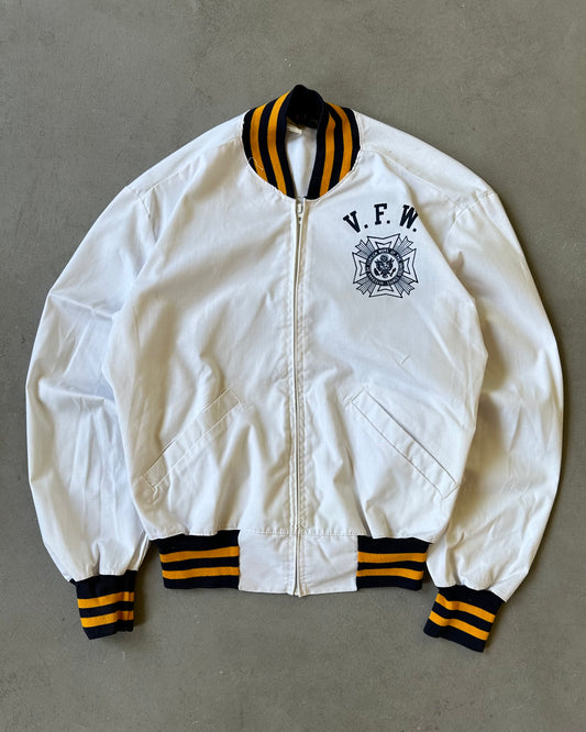 1960s - White V.F.W Light Bomber Jacket - S