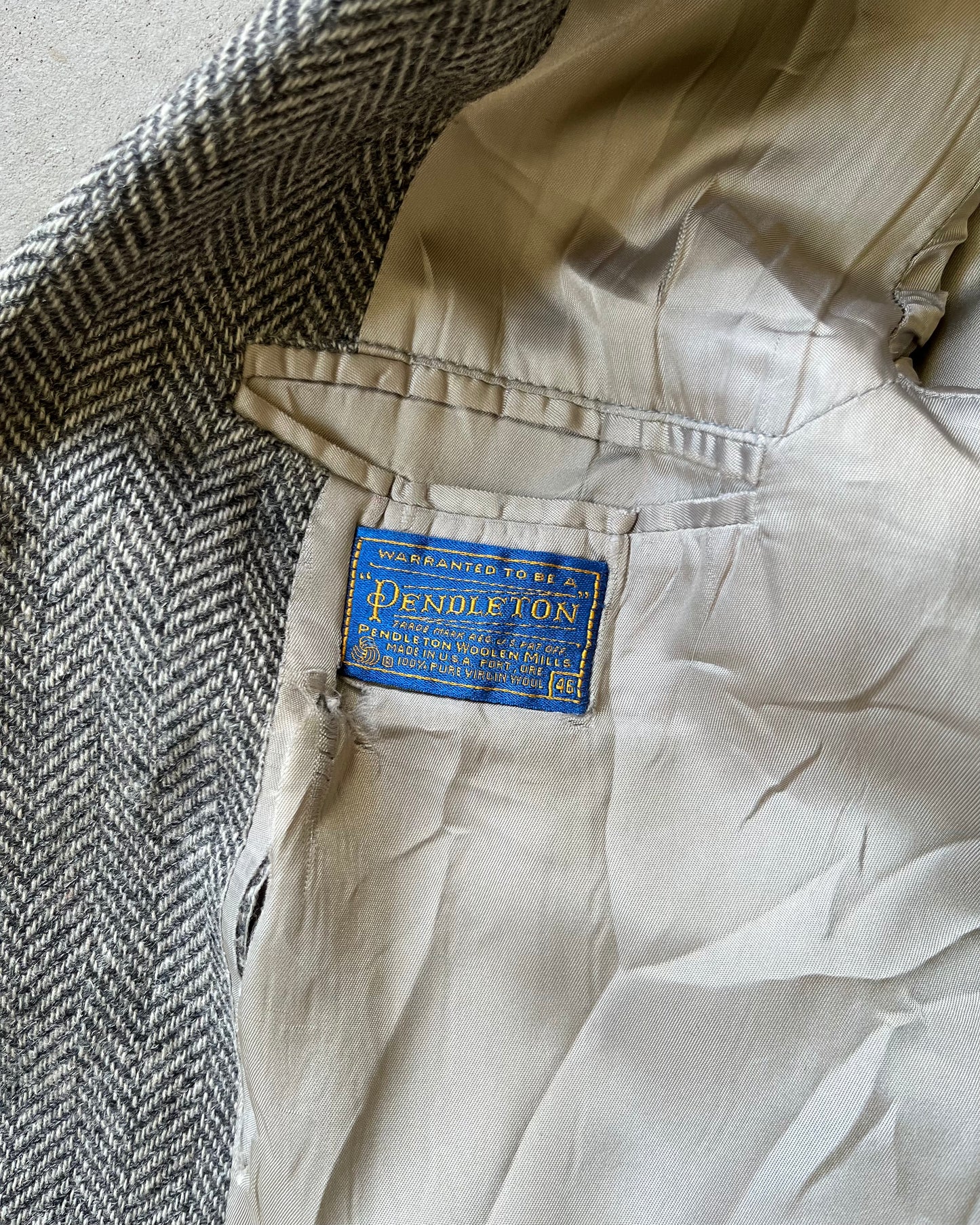 1990s - Grey Pendleton Tweed Blazer - 46