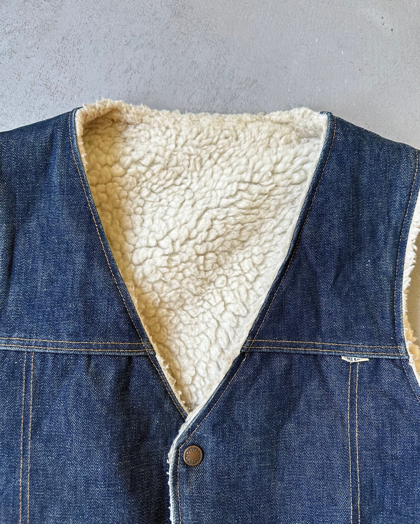 1980s - Lined Nelson Raw Denim Vest - M/L