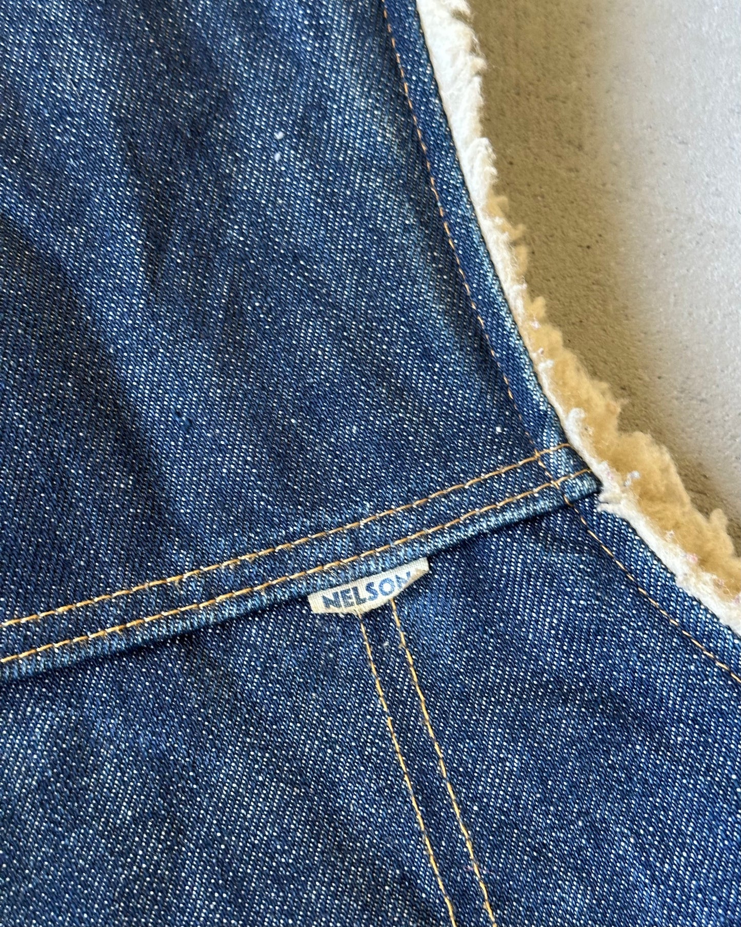 1980s - Lined Nelson Raw Denim Vest - M/L