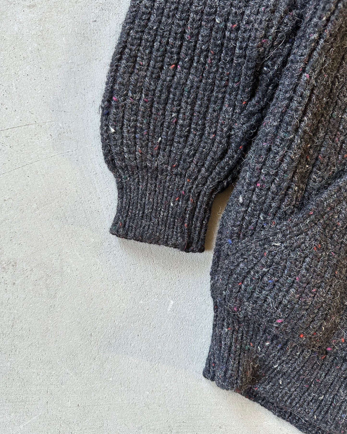 1980s - Charcoal Donegal Zip Sweater - L