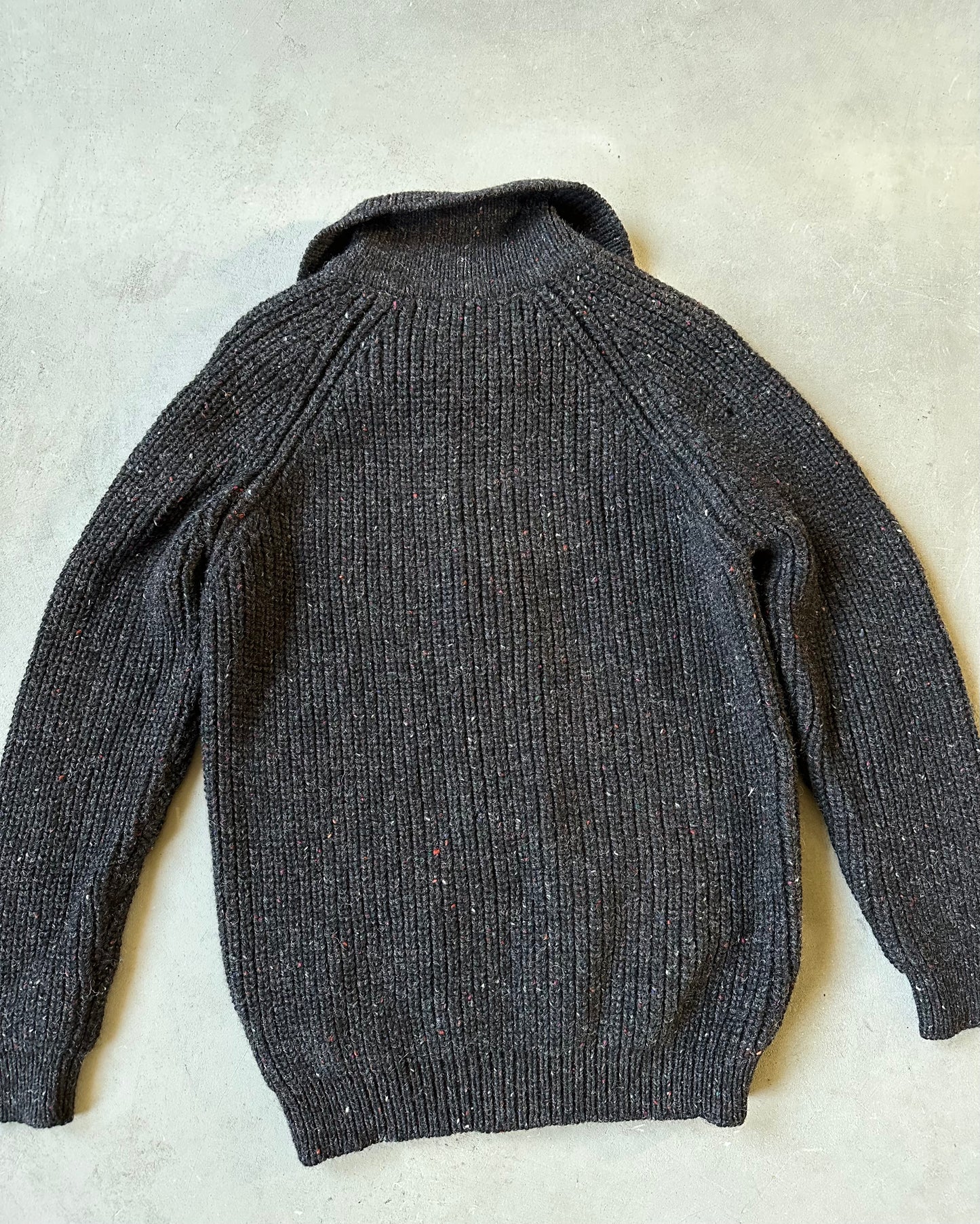 1980s - Charcoal Donegal Zip Sweater - L