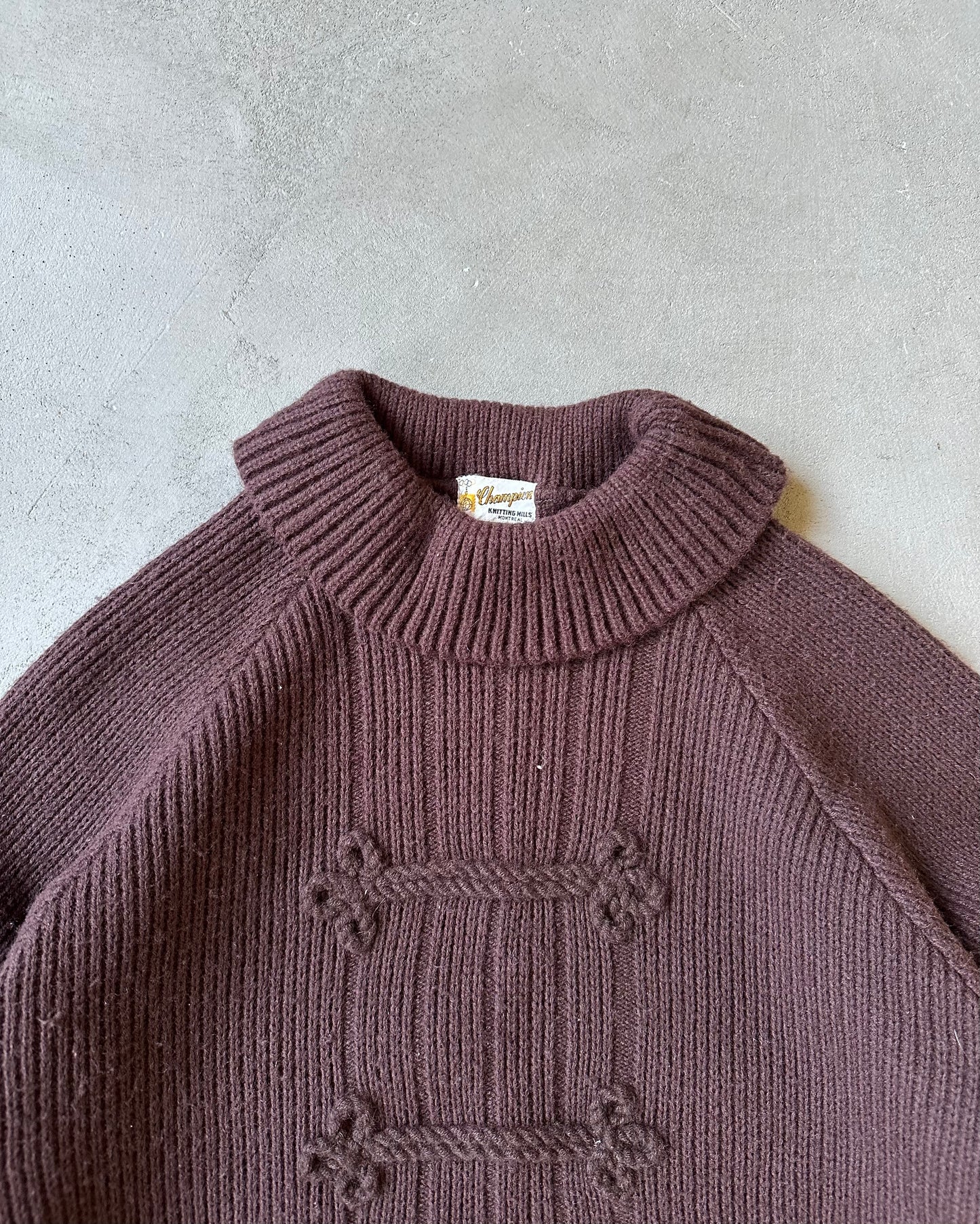 1970s - Brown Turtleneck Knitted Sweater - (W)M