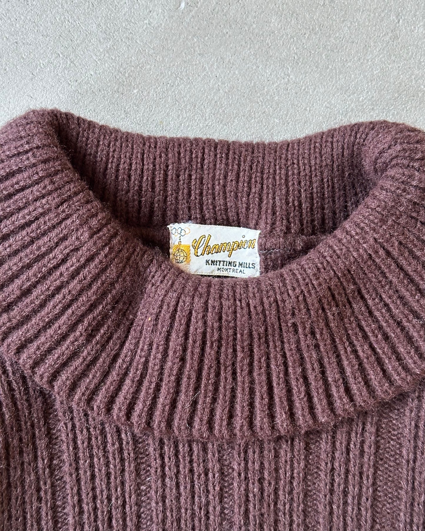 1970s - Brown Turtleneck Knitted Sweater - (W)M