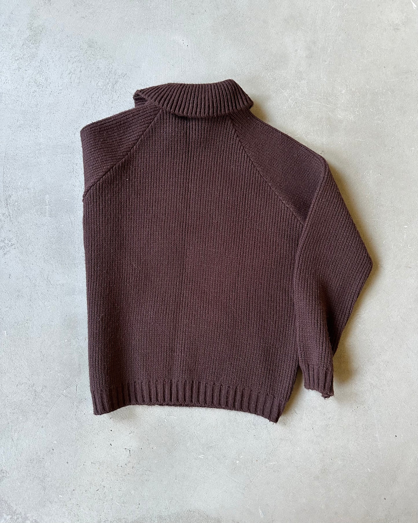 1970s - Brown Turtleneck Knitted Sweater - (W)M