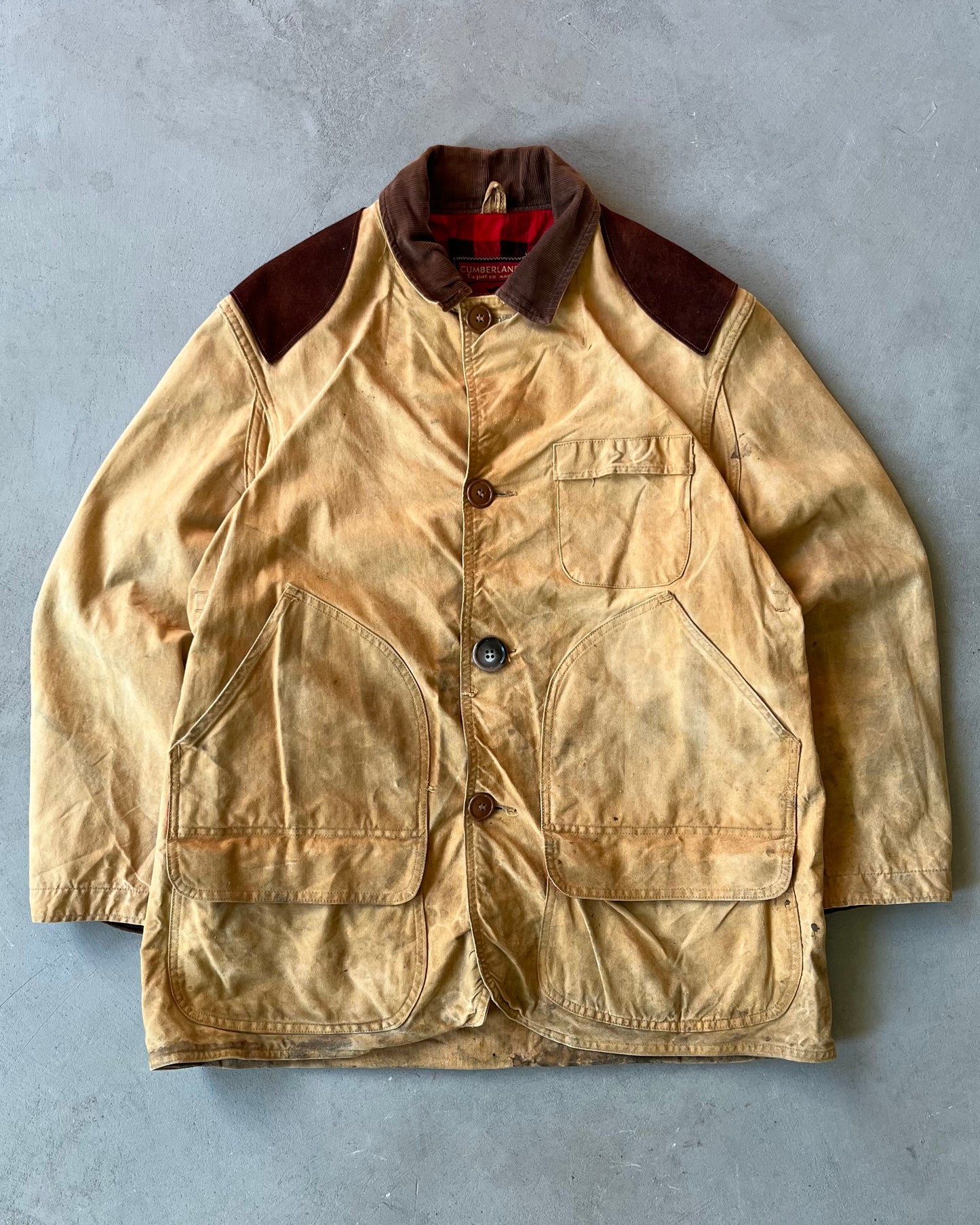 1970s - Distressed Duck Cumberland Hunting Coat - L