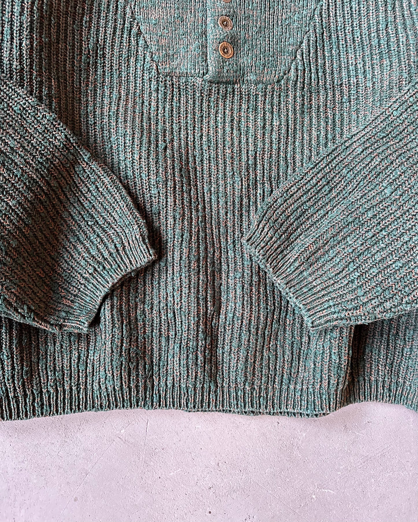 1990s - Forest Green/Brown Eddie Bauer Sweater - L/XL