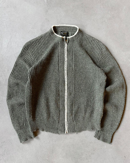 1960s - Sage Green New Yorker Zip Cardigan - M