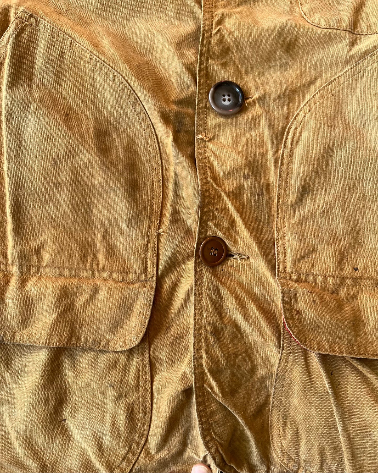 1970s - Distressed Duck Cumberland Hunting Coat - L