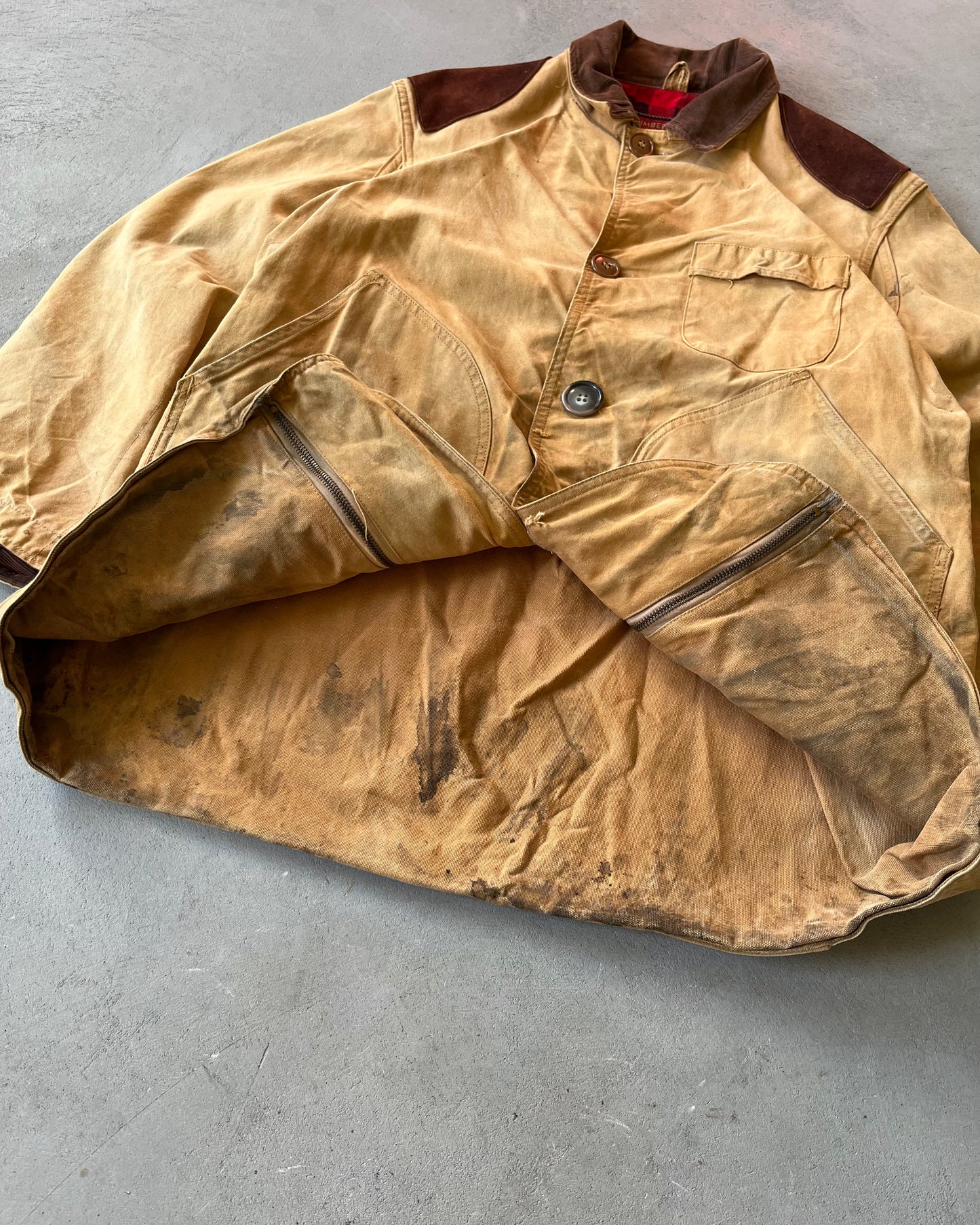 1970s - Distressed Duck Cumberland Hunting Coat - L