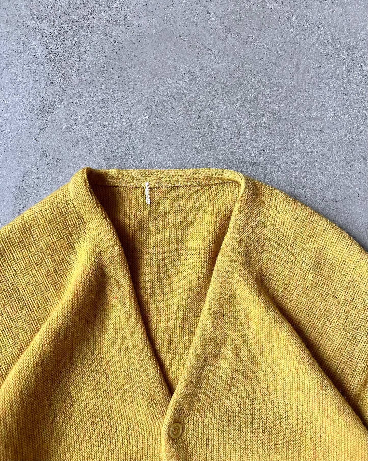 1970s - Yellow Wool Cardigan - L