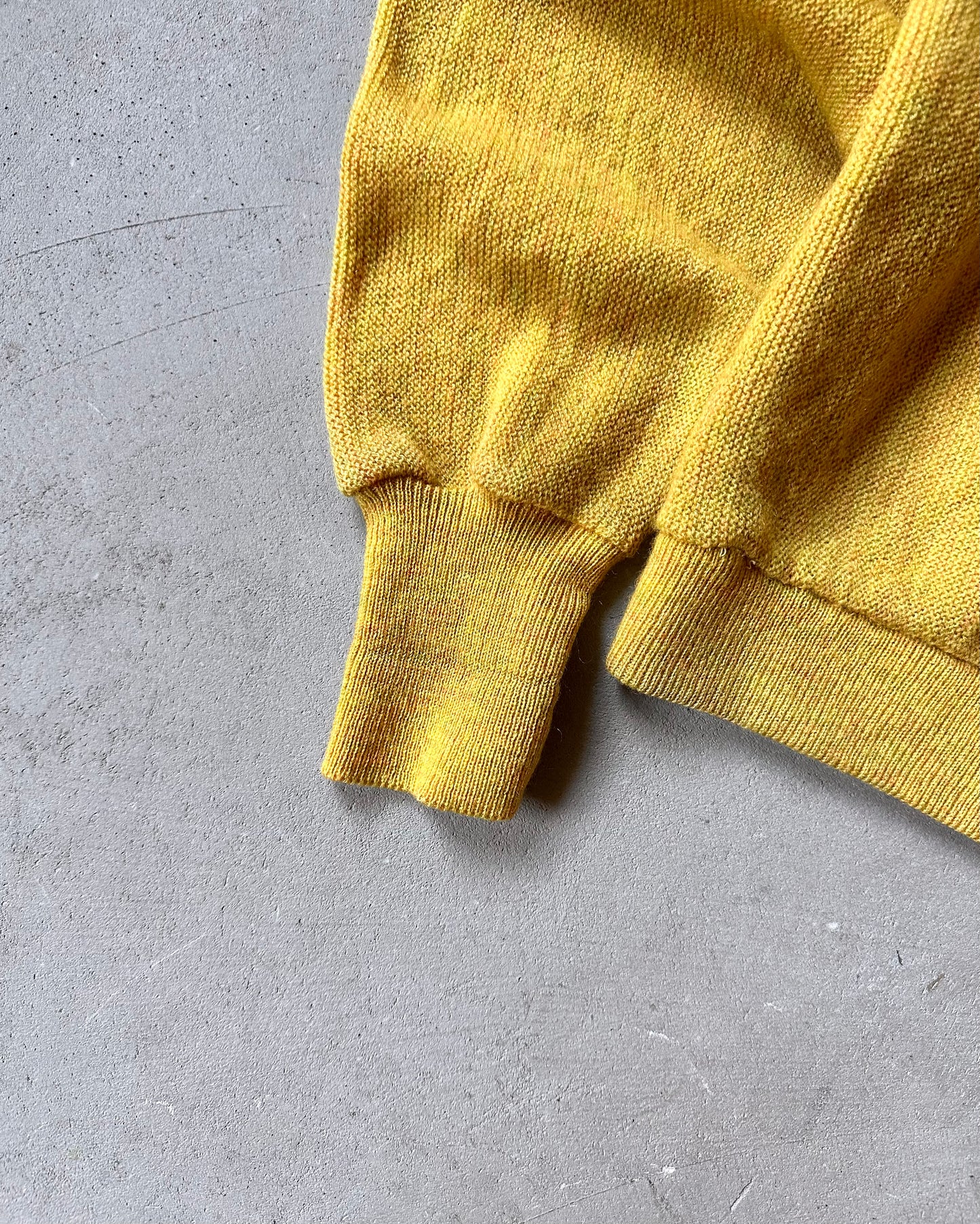 1970s - Yellow Wool Cardigan - L