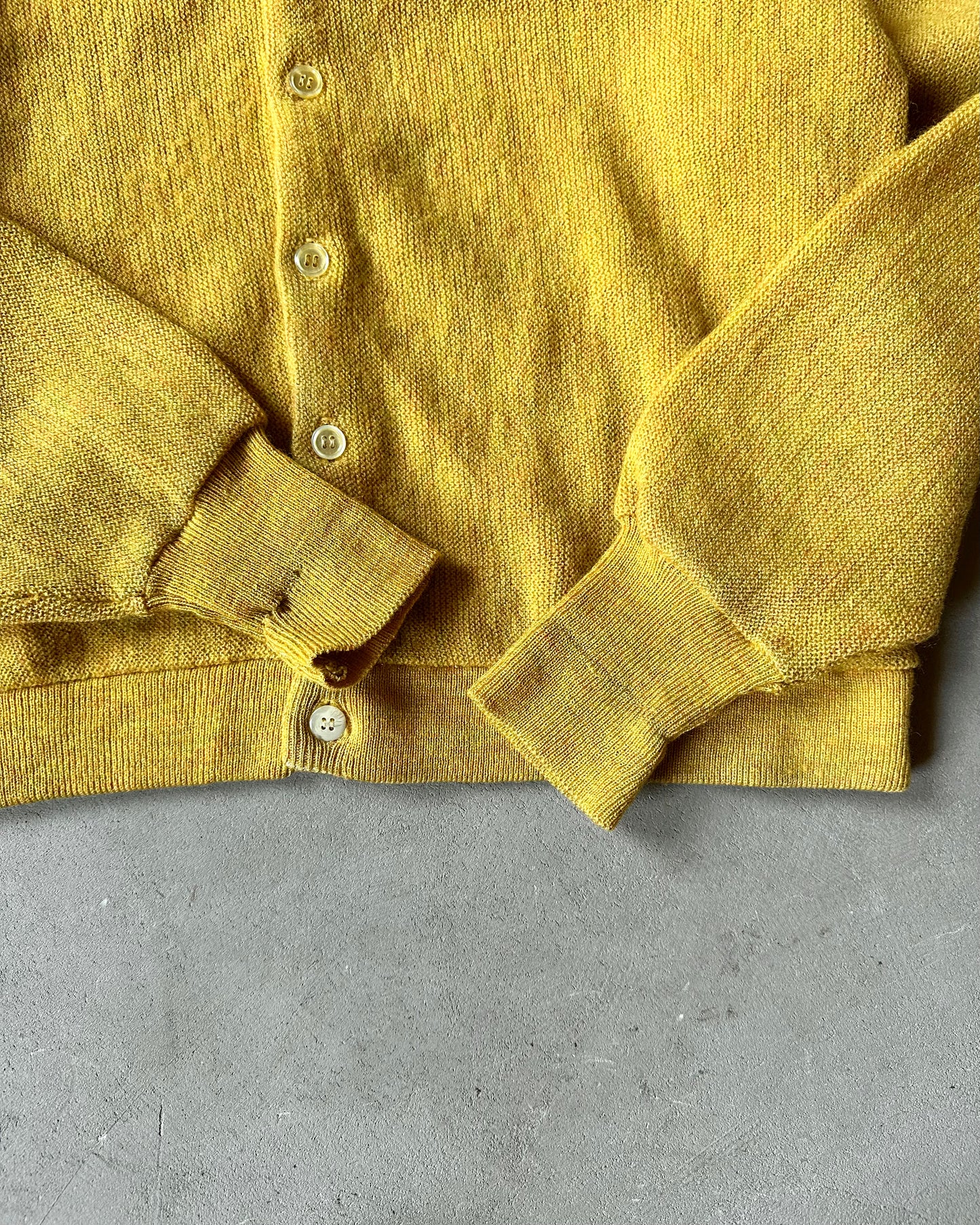 1970s - Yellow Wool Cardigan - L
