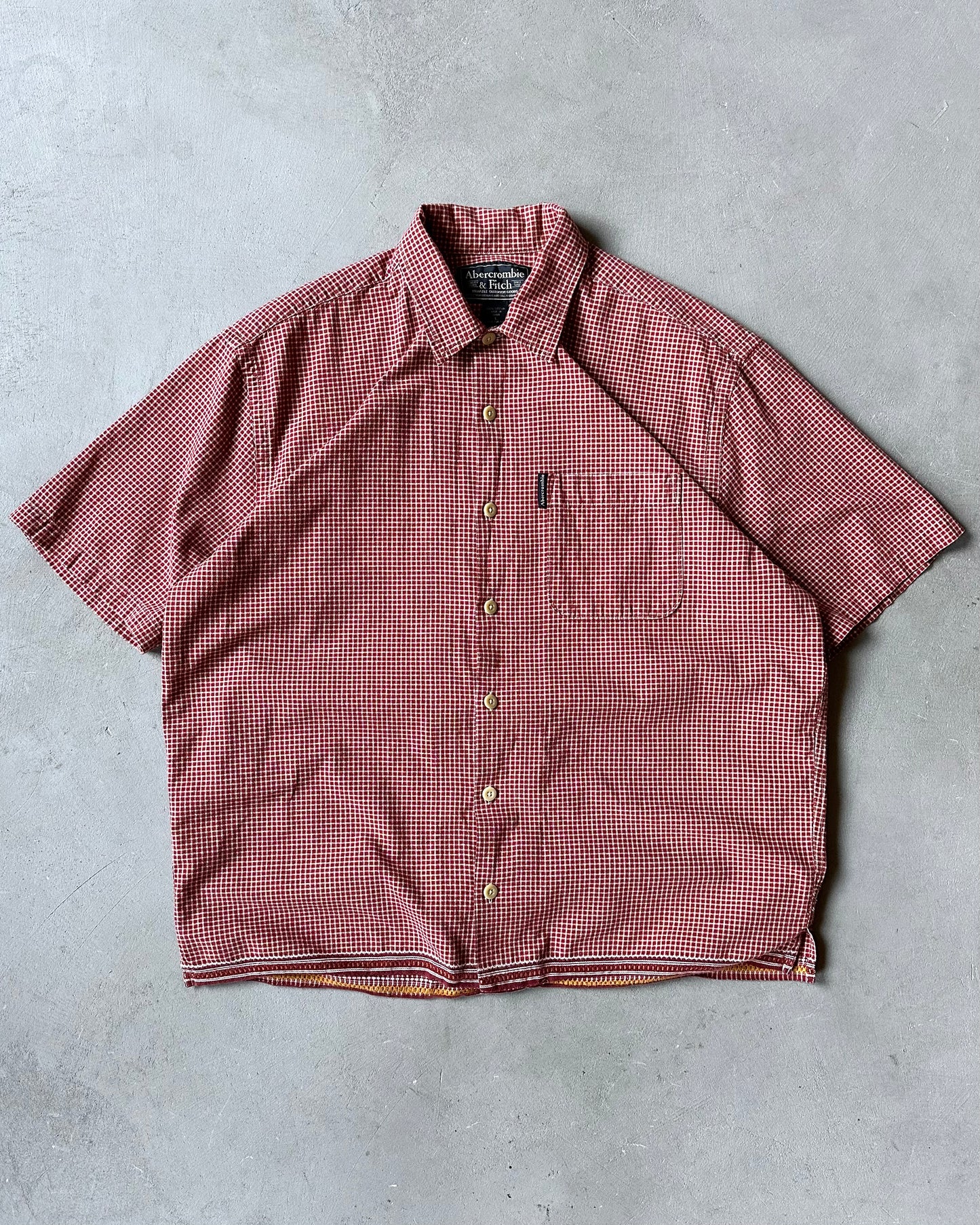 1990s - Red Abercrombie & Fitch Plaid Shirt - L