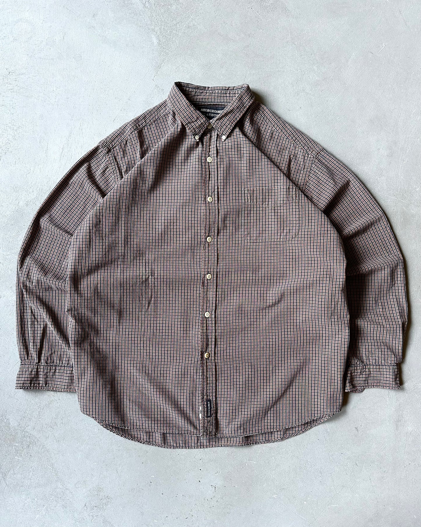 2000s - Navy/Red Abercrombie & Fitch Plaid Shirt - XXL