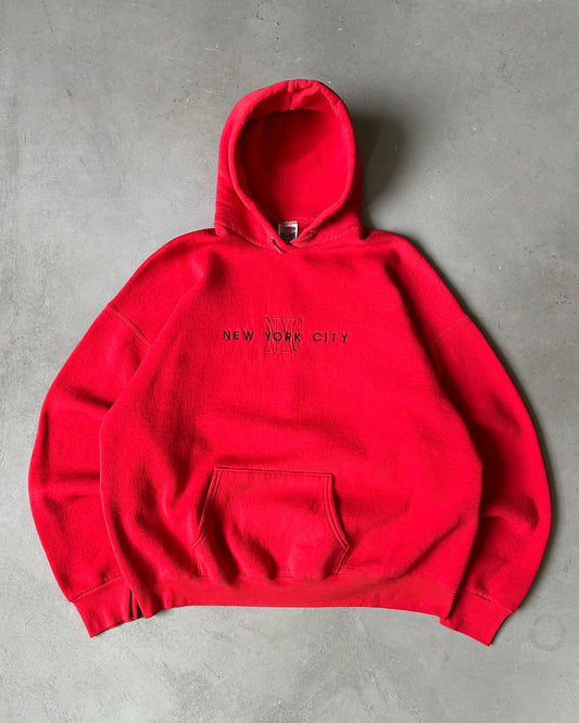 1990s - Red NYC Hoodie - XL