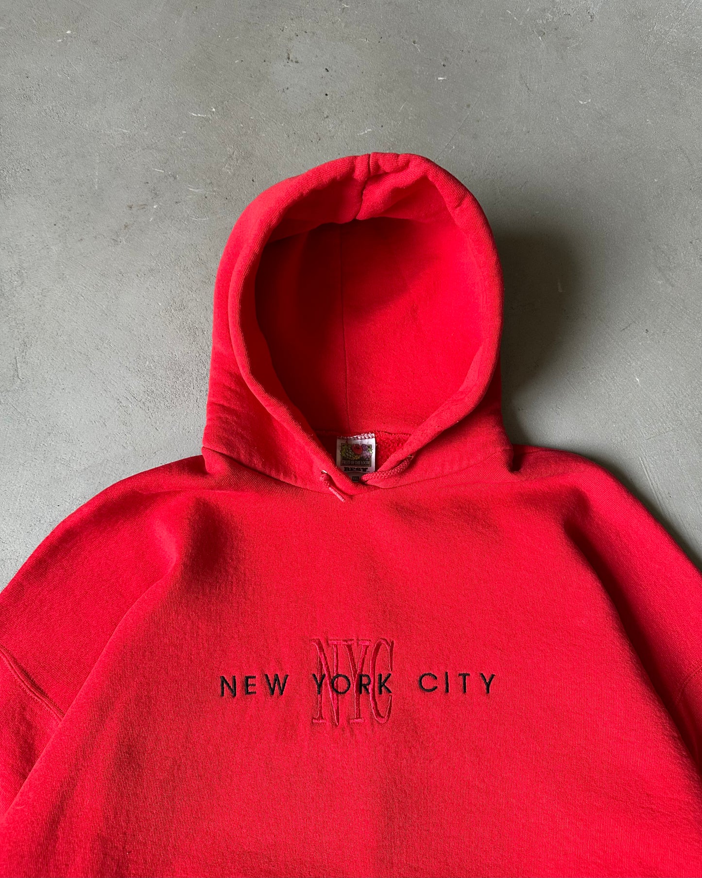 1990s - Red NYC Hoodie - XL