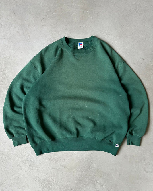 1990s - Faded Green Russell Crewneck - XL