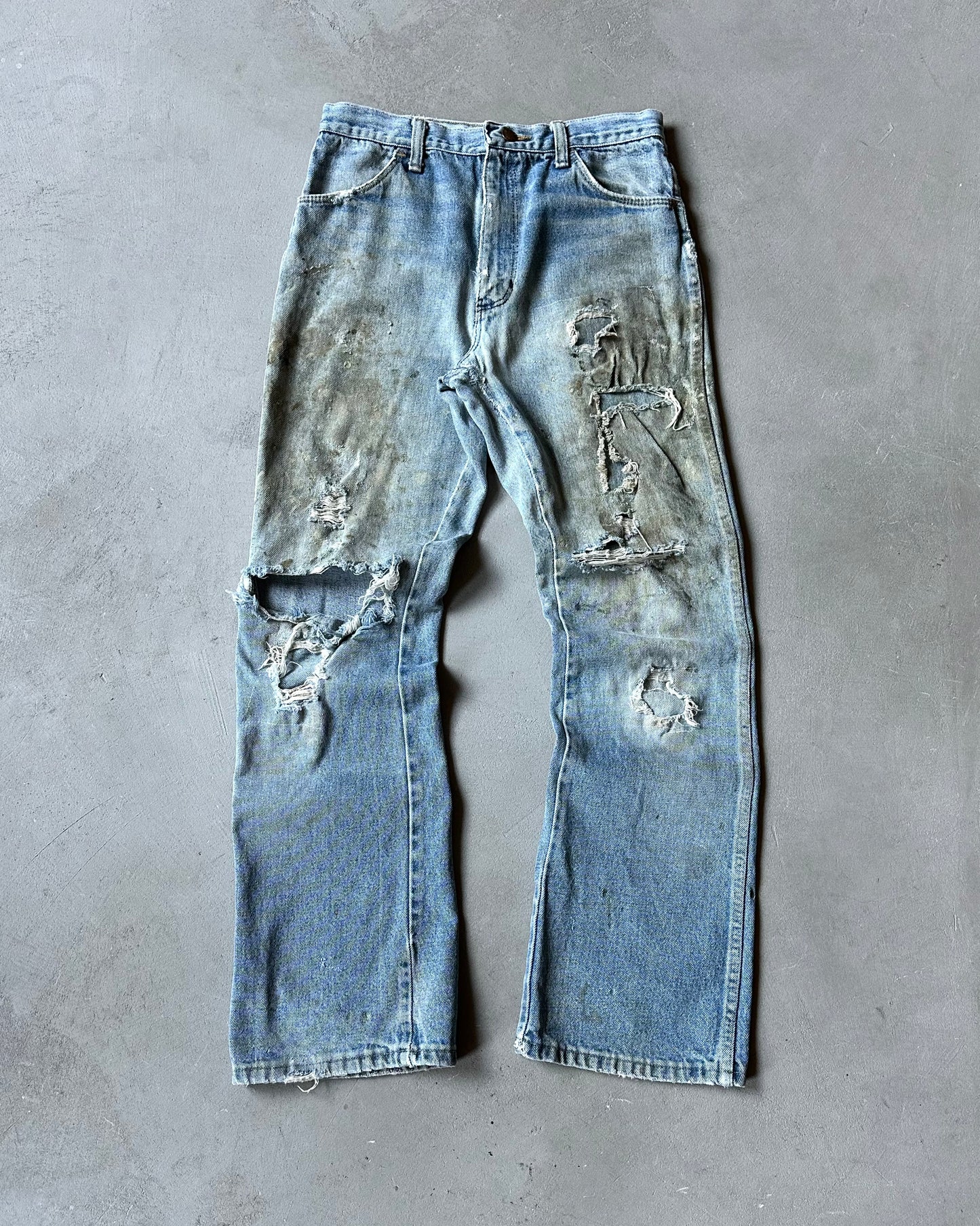 1980s - Distressed Rustler Mud Jeans - 29x31