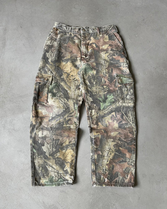 1990s - Distressed Camo Cargo Pants - 30x28