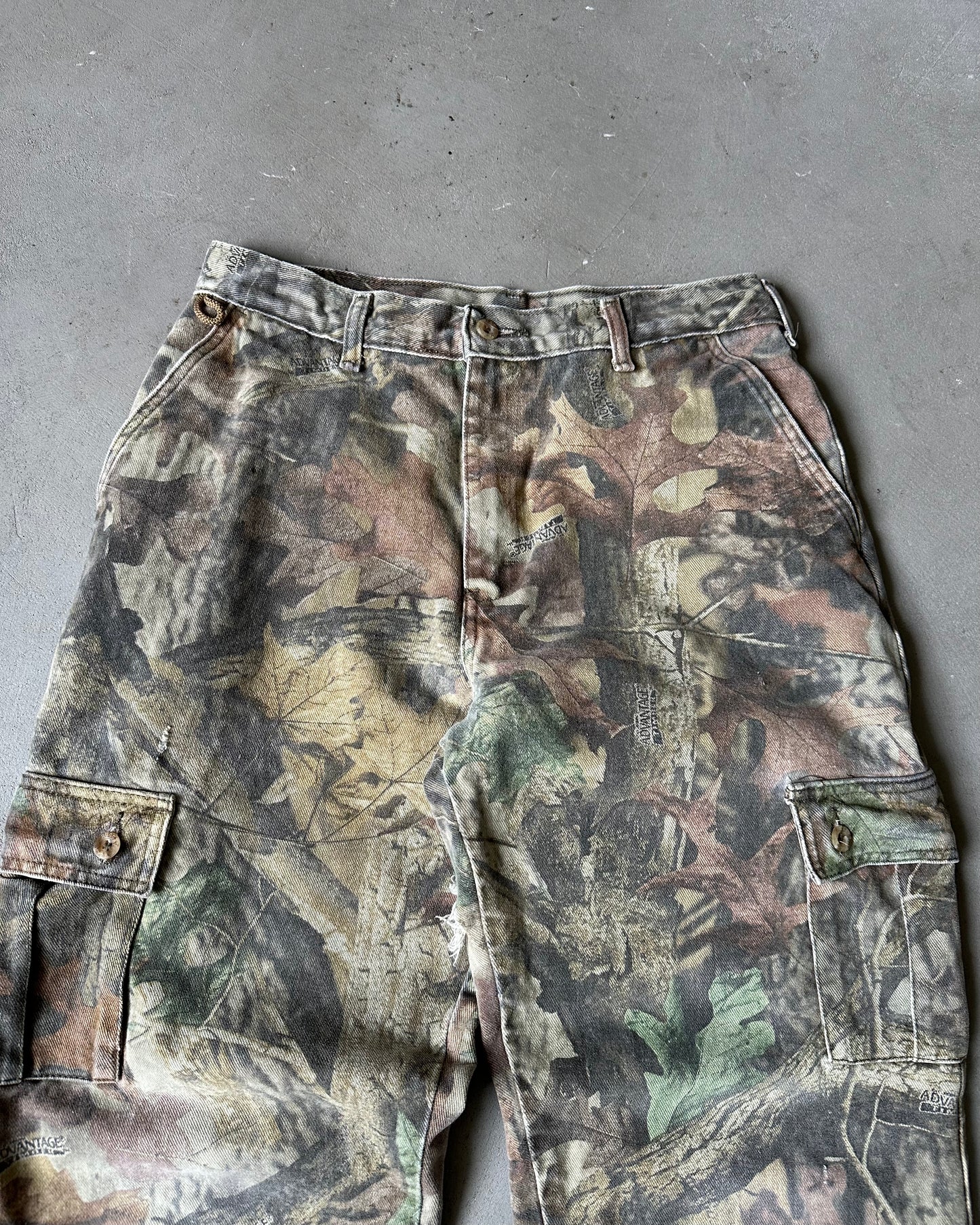 Années 90 - Pantalon Cargo Camouflage Usé - 30x28