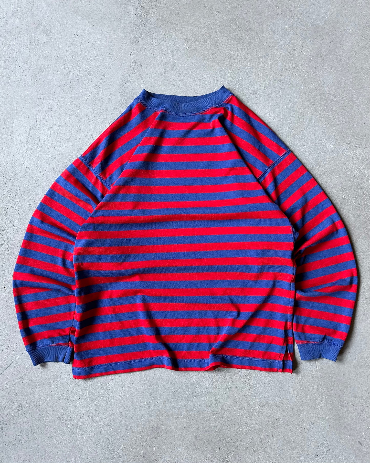 1990s - Red/Blue Striped Longsleeve - M