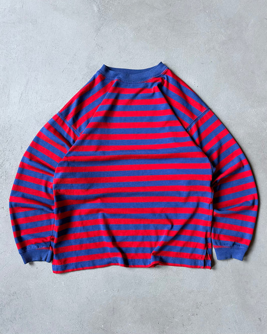 1990s - Red/Blue Striped Longsleeve - M