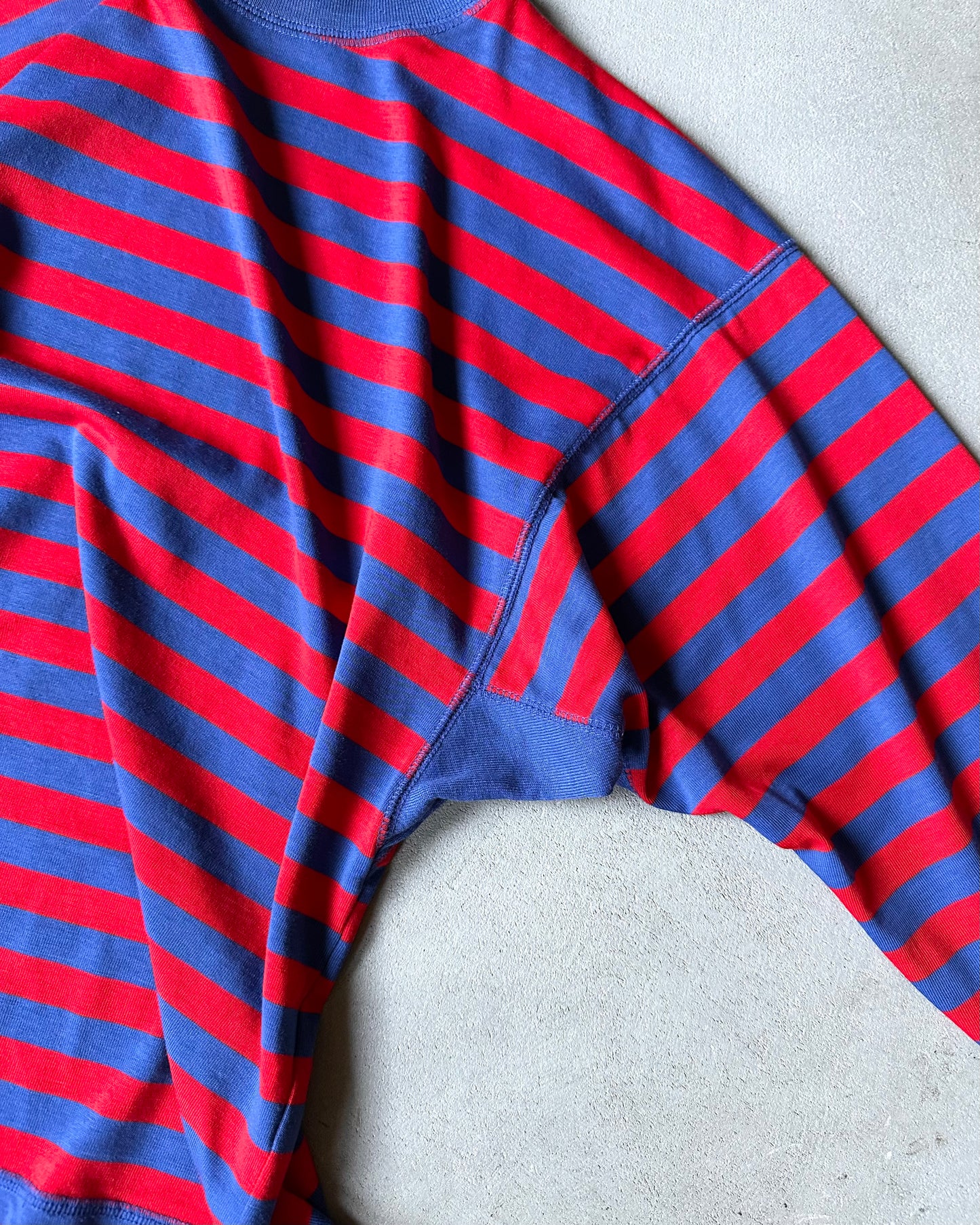1990s - Red/Blue Striped Longsleeve - M