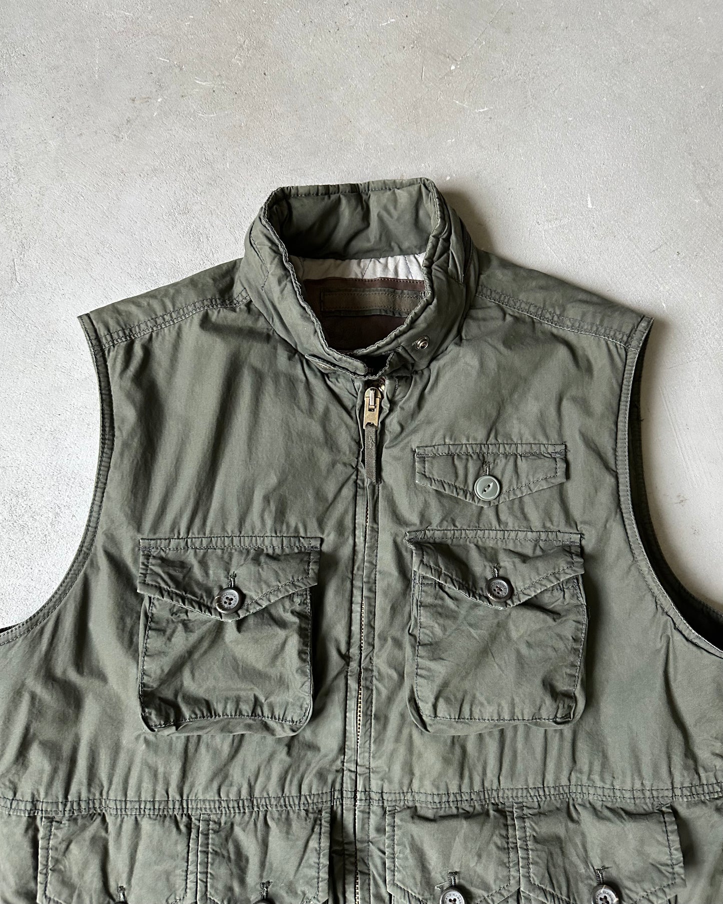 1990s - Green Marlboro Utility Vest - L