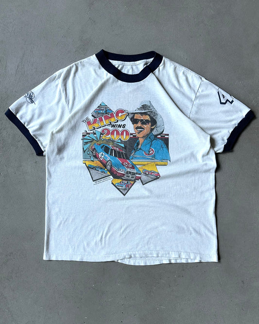 1980s - White/Navy The King Ringer - M/L
