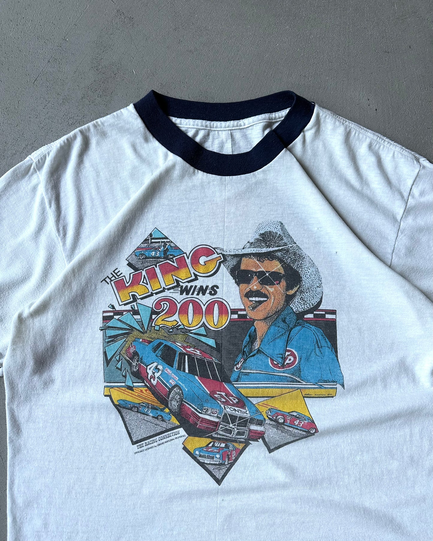 1980s - White/Navy The King Ringer - M/L