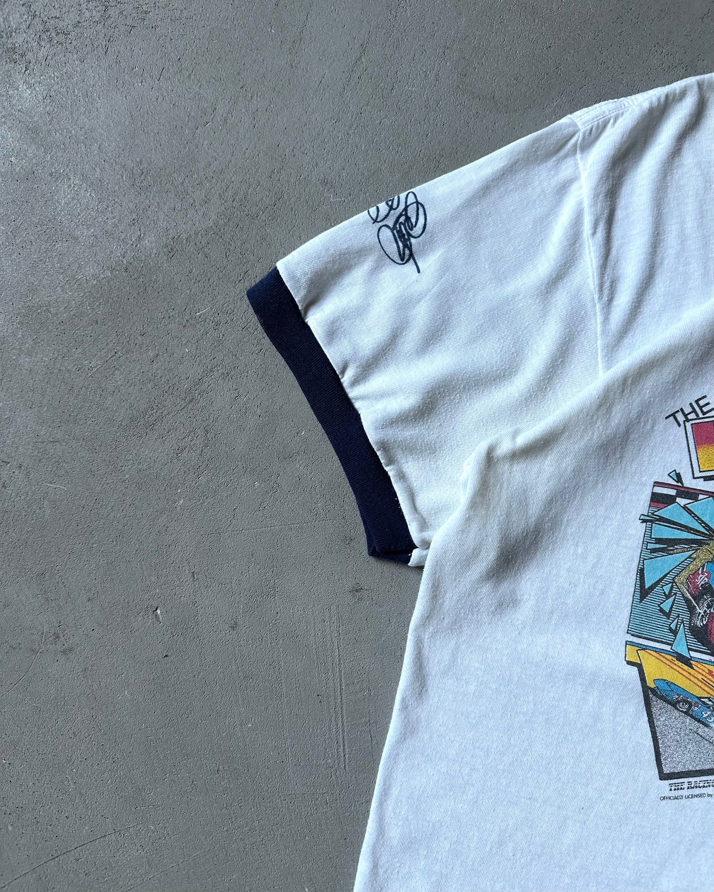 1980s - White/Navy The King Ringer - M/L