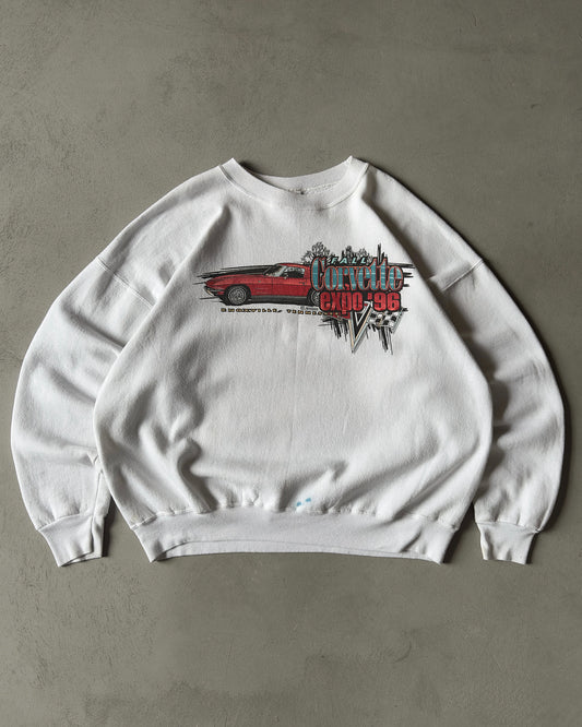 1990s - White Corvette Crewneck - XL