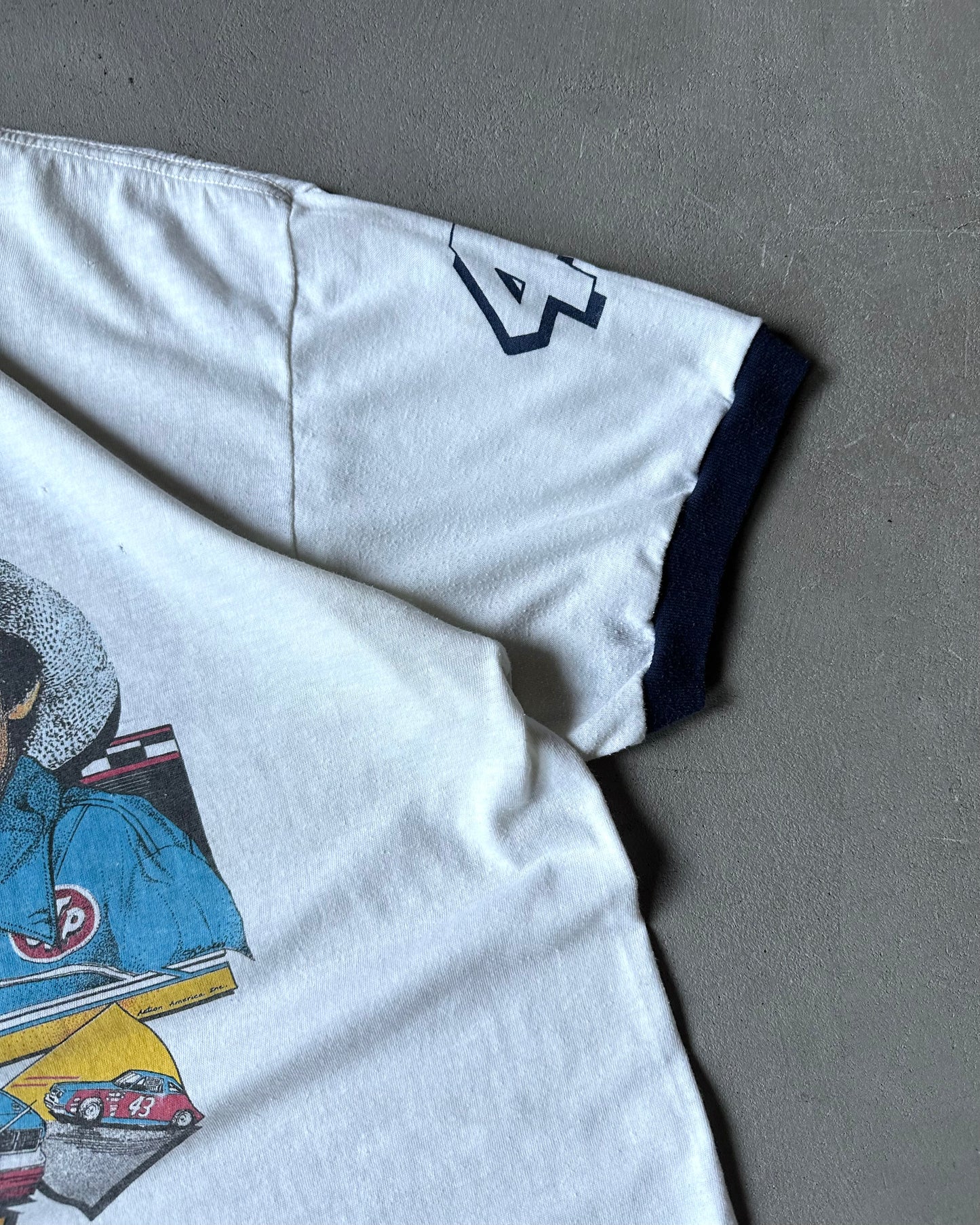 1980s - White/Navy The King Ringer - M/L