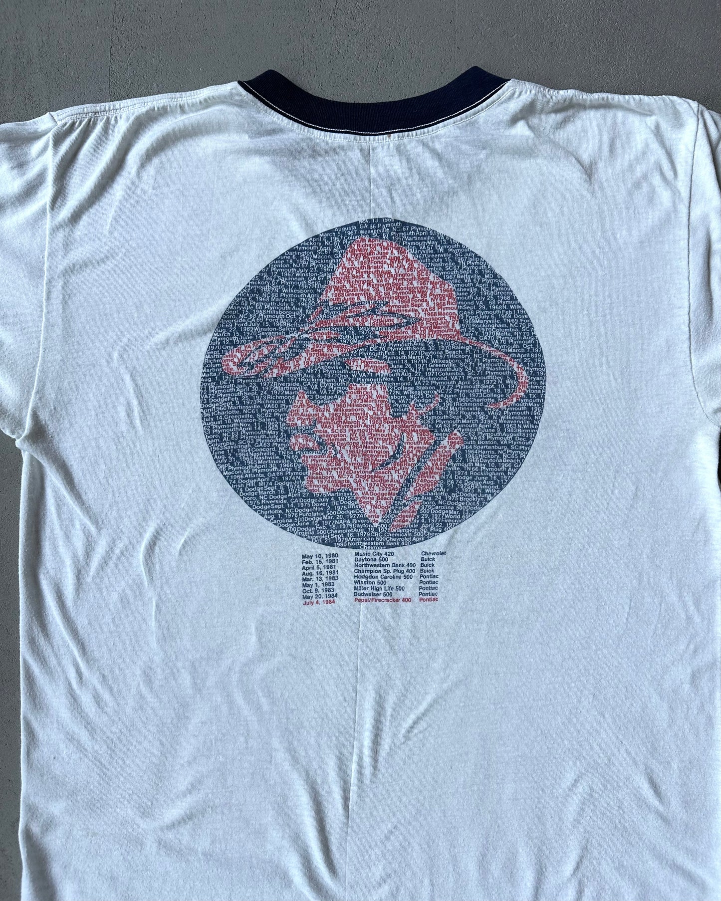 1980s - White/Navy The King Ringer - M/L