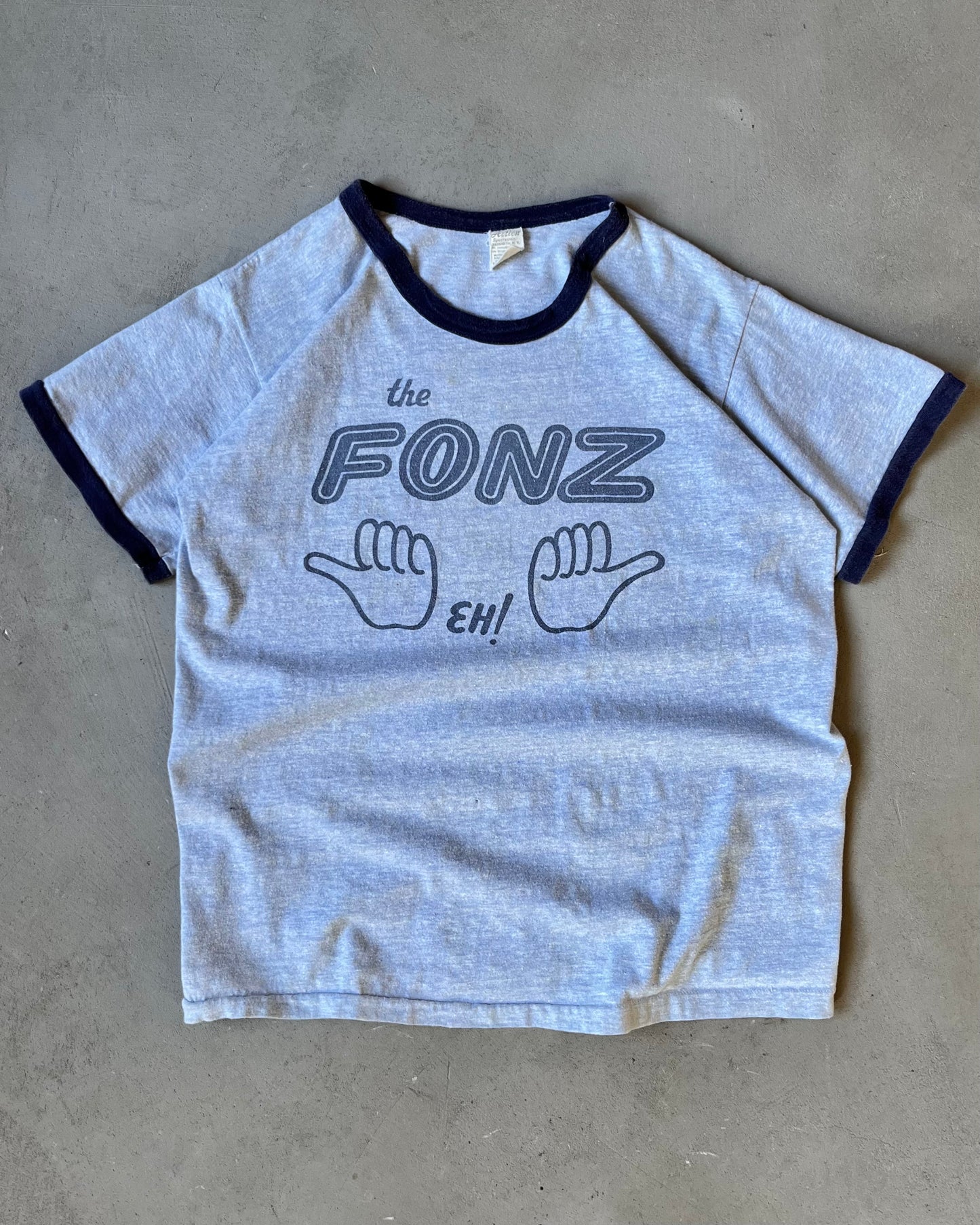Années 70 - T-shirt Ringer Bleu The Fonz - M