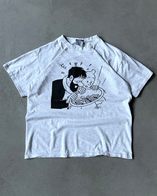 2000s - Ash Grey Tintin T-Shirt - M/L