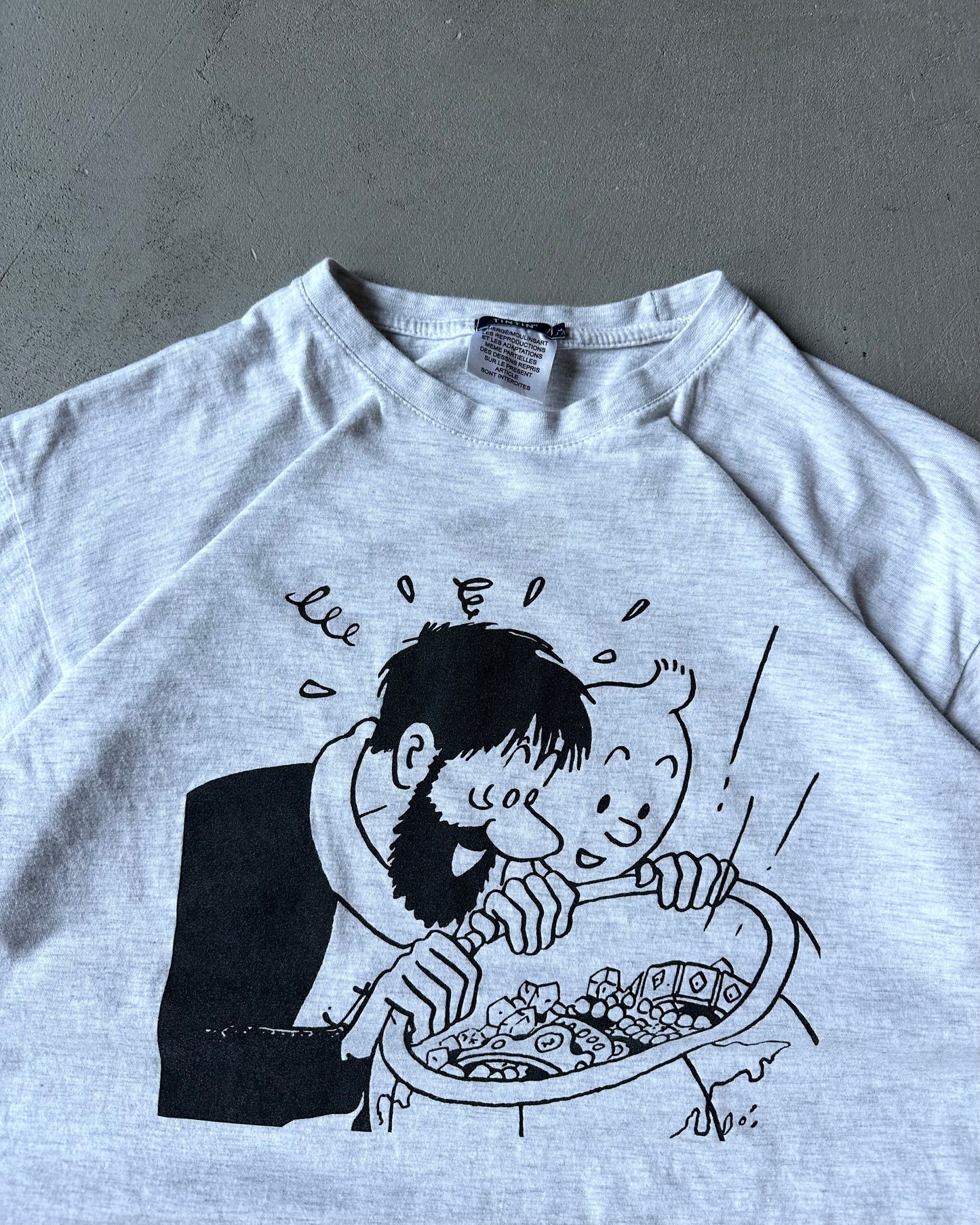 2000s - Ash Grey Tintin T-Shirt - M/L