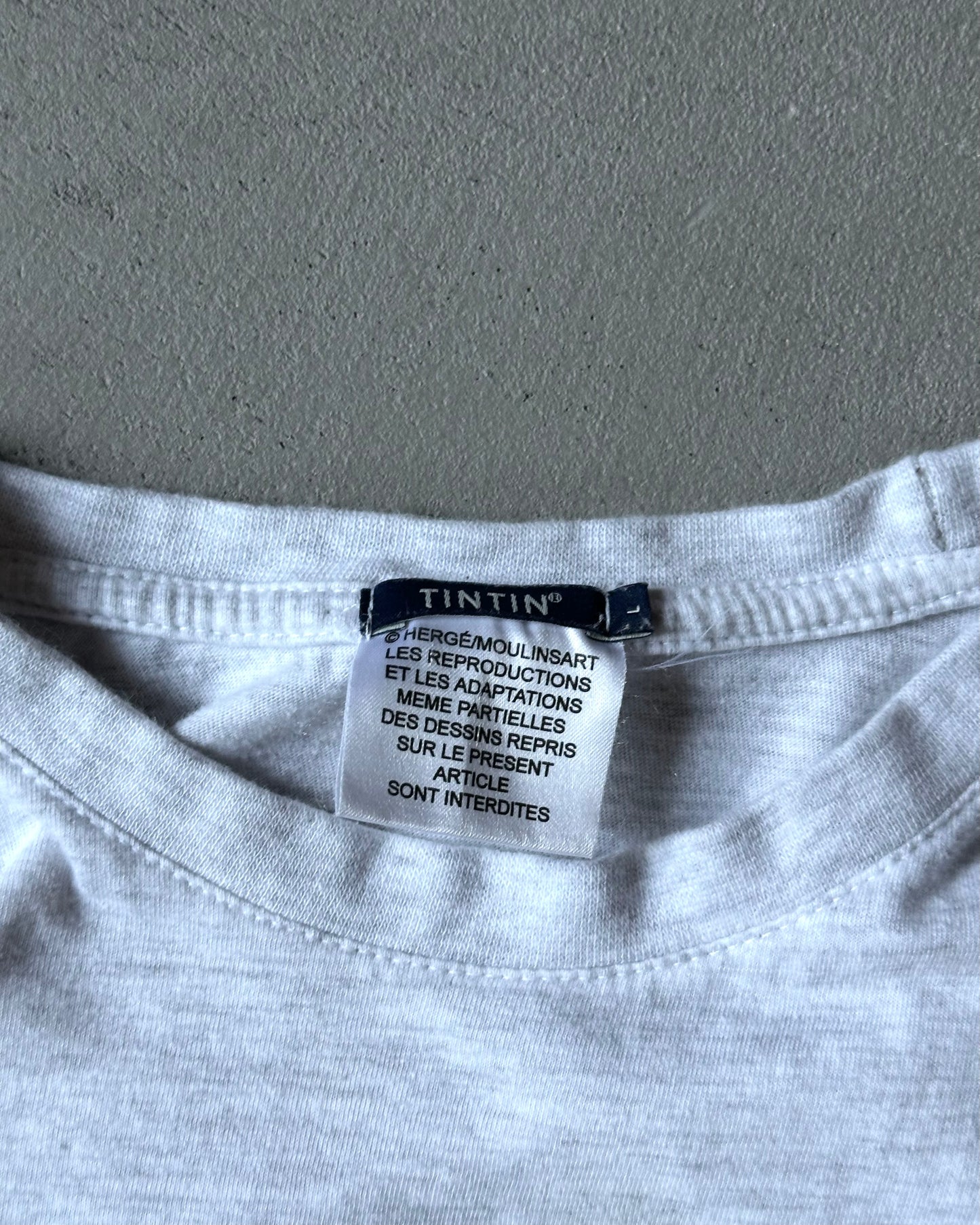 2000s - Ash Grey Tintin T-Shirt - M/L