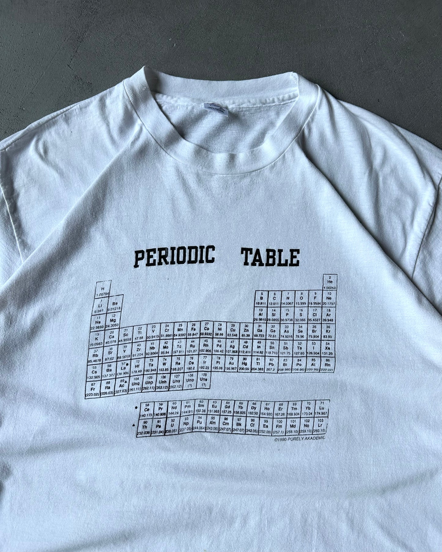 1990s - White Periodic Table T-Shirt - XL