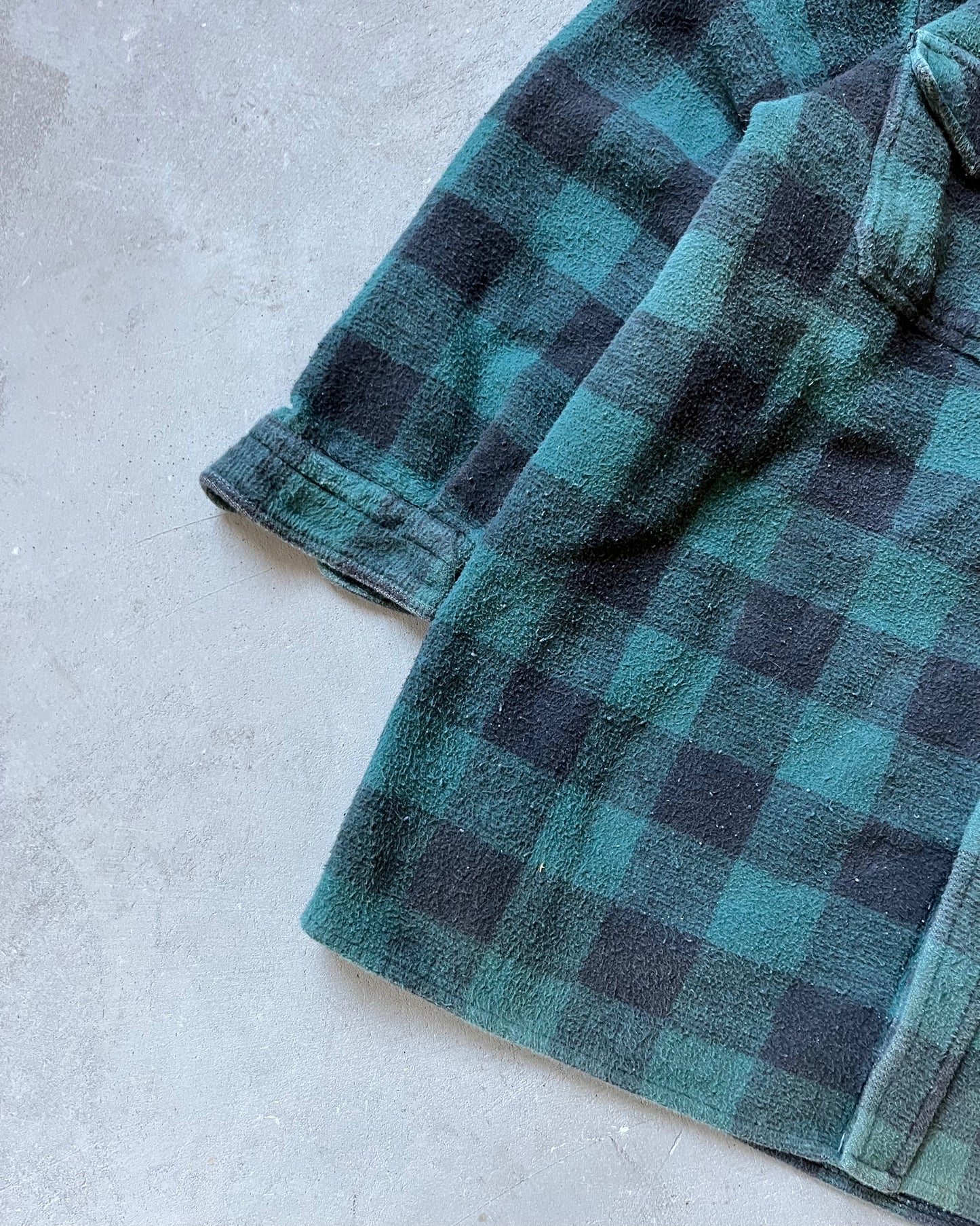 Années 2000 - Chemise à carreaux vert/noir en flanelle épaisse - M