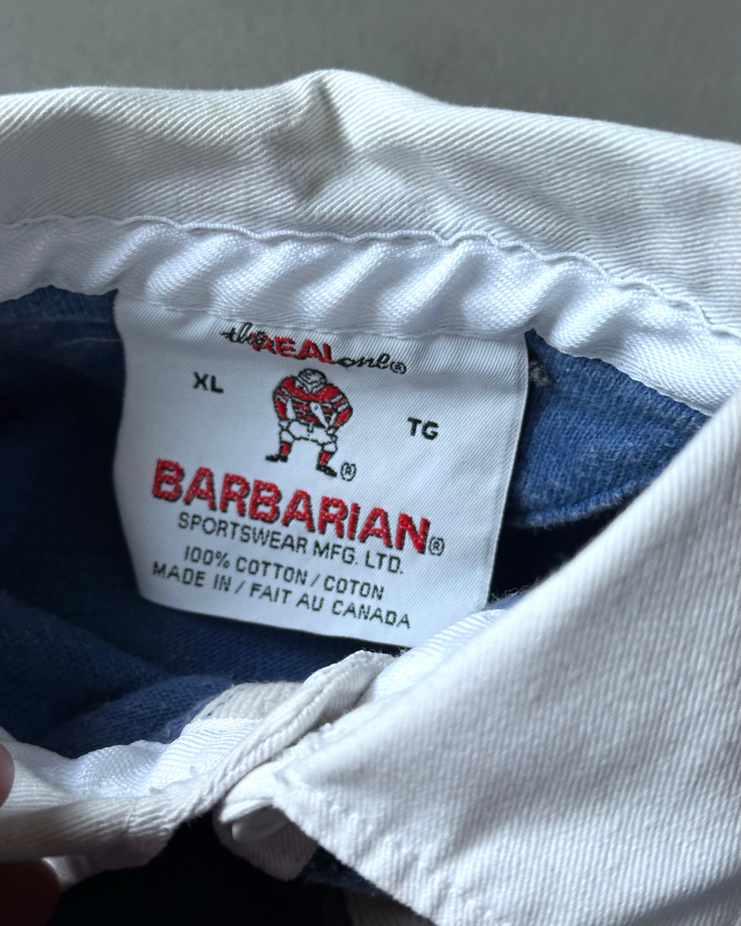 1990s - Distressed Blue/White Mercedes-Benz Rugby Polo - XL