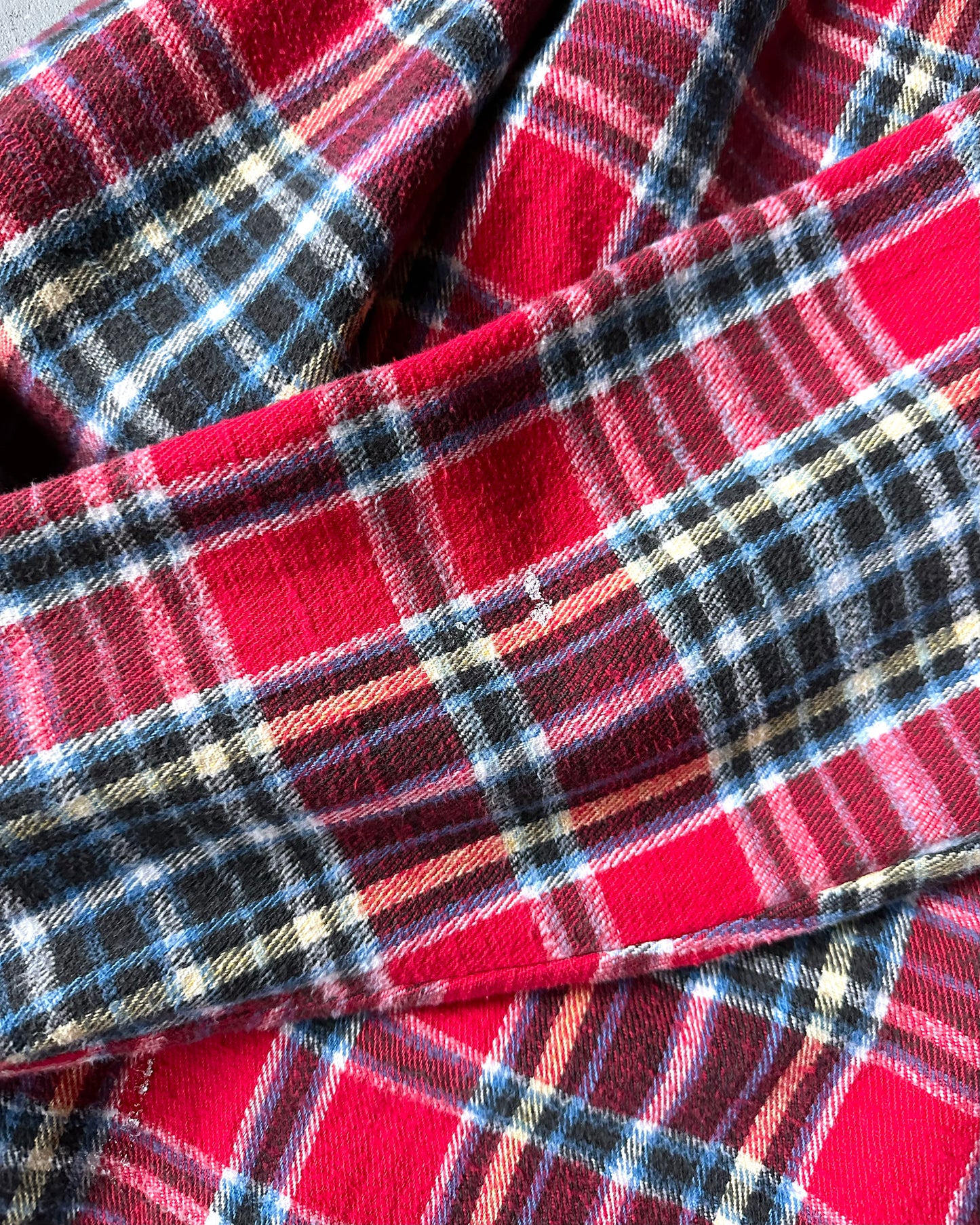 1980s - Red/Blue Plaid Flannel - M/L
