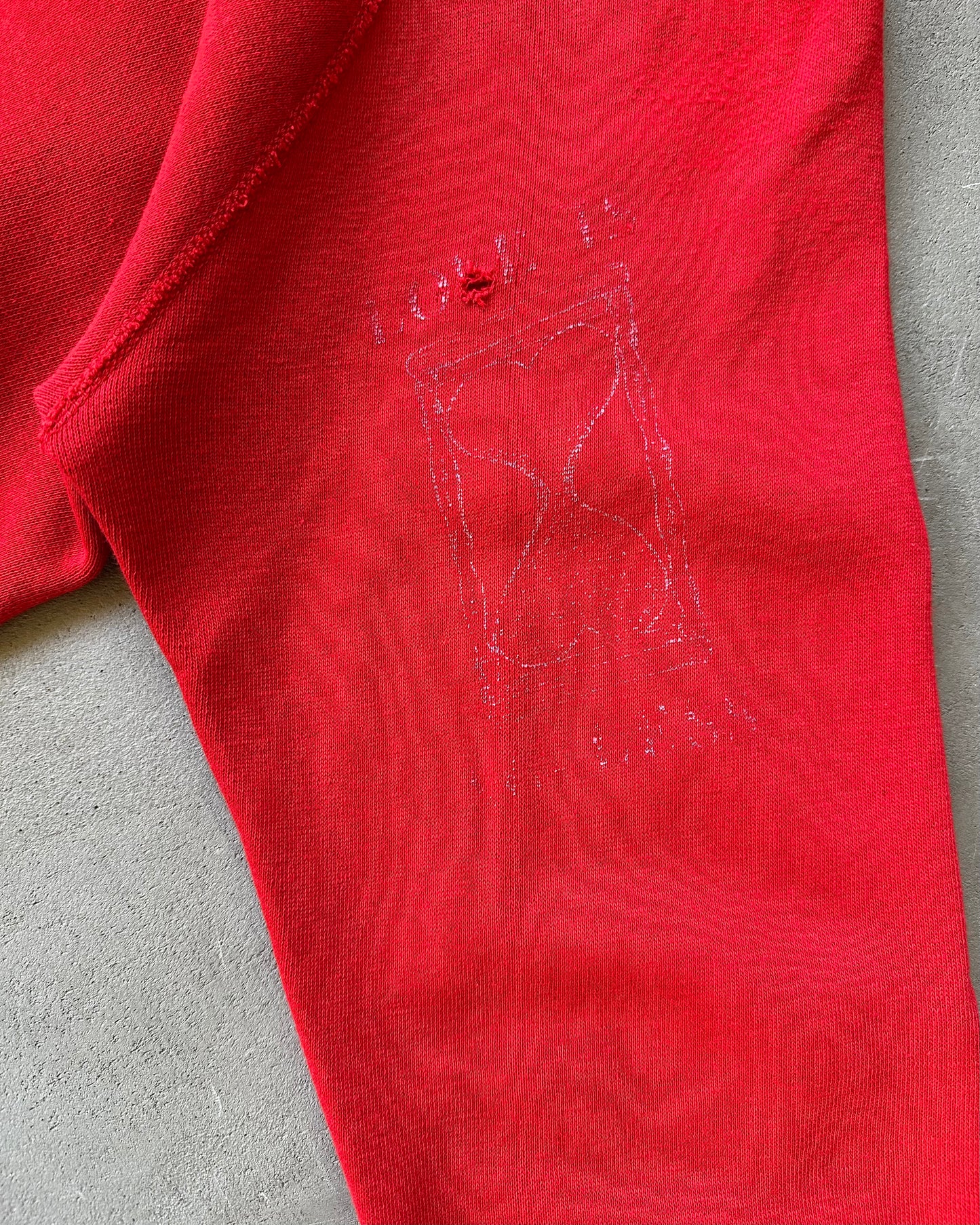 1970s - Distressed Red Utica College Hoodie - M