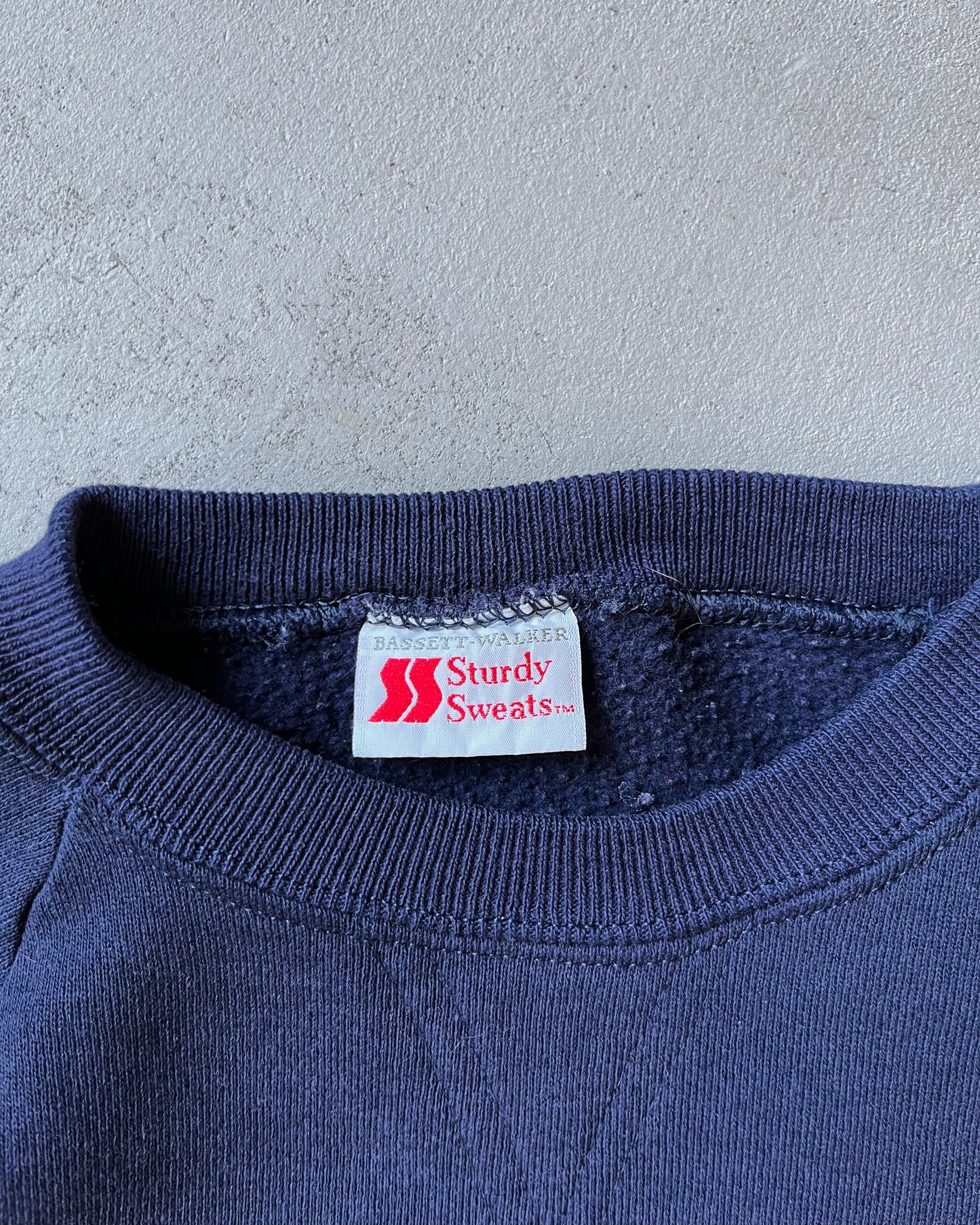 1980s - Navy/Red Striped Crewneck - S