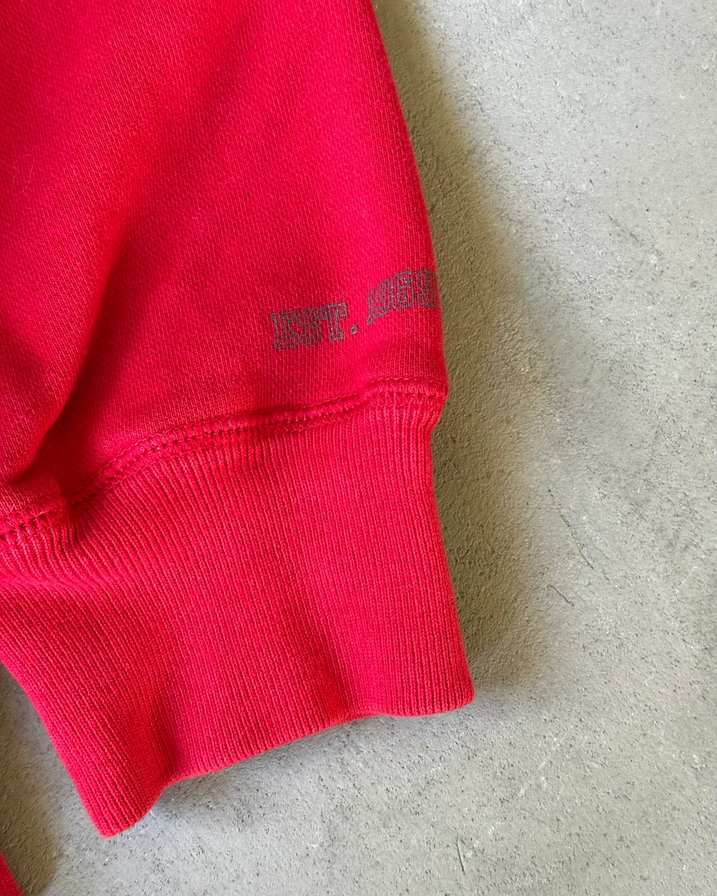 1990s - Distressed Red GAP Hoodie - L