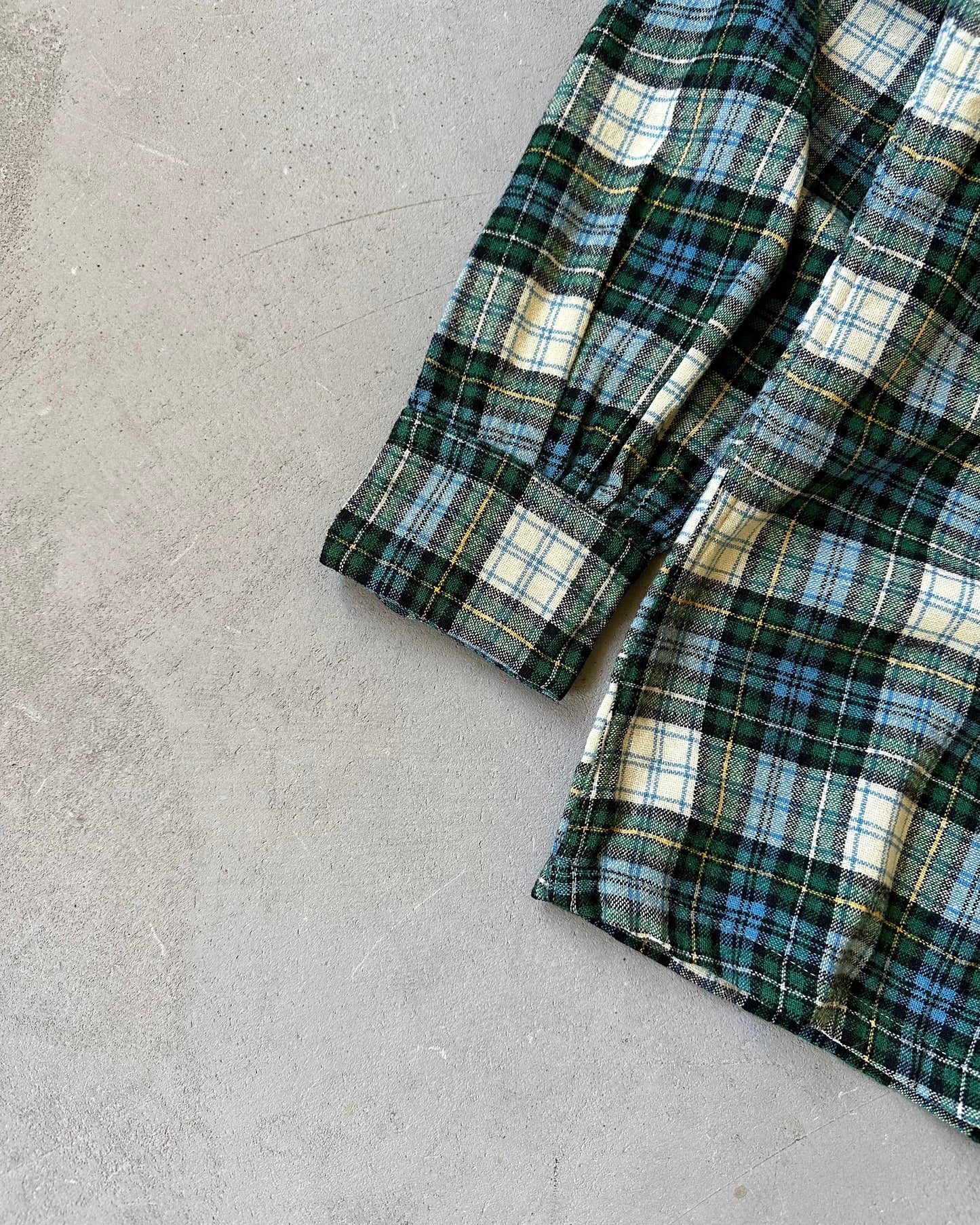 1950s - Green/Multi Pendleton Plaid Wool Board Shirt - S