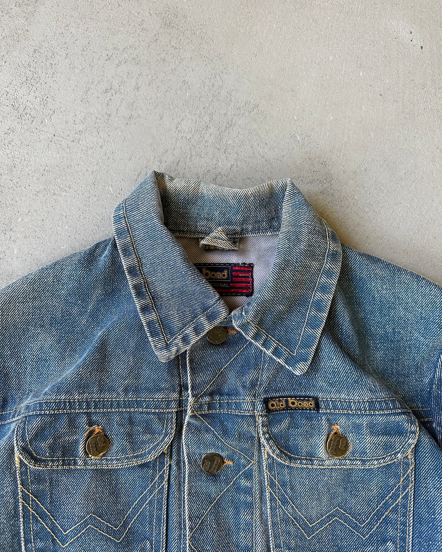 1970s - Faded Old Bond Denim Jacket - (W)S